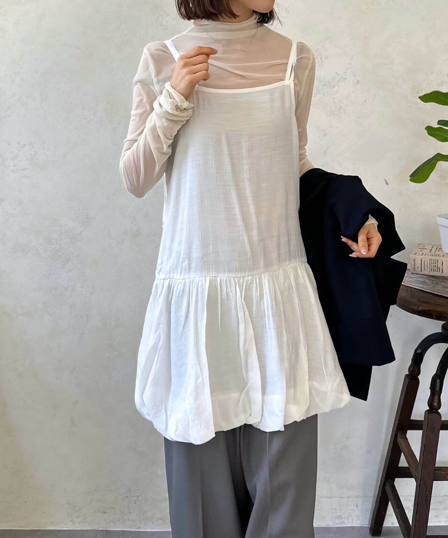 LOCUST(ローカスト) 【着回し力抜群】ペプラムバルーンミニワンピース