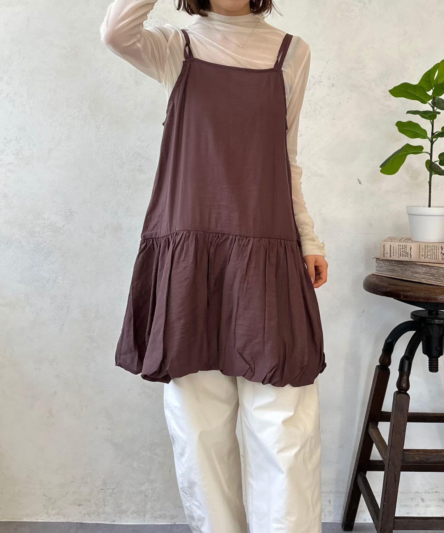 LOCUST(ローカスト) 【着回し力抜群】ペプラムバルーンミニワンピース