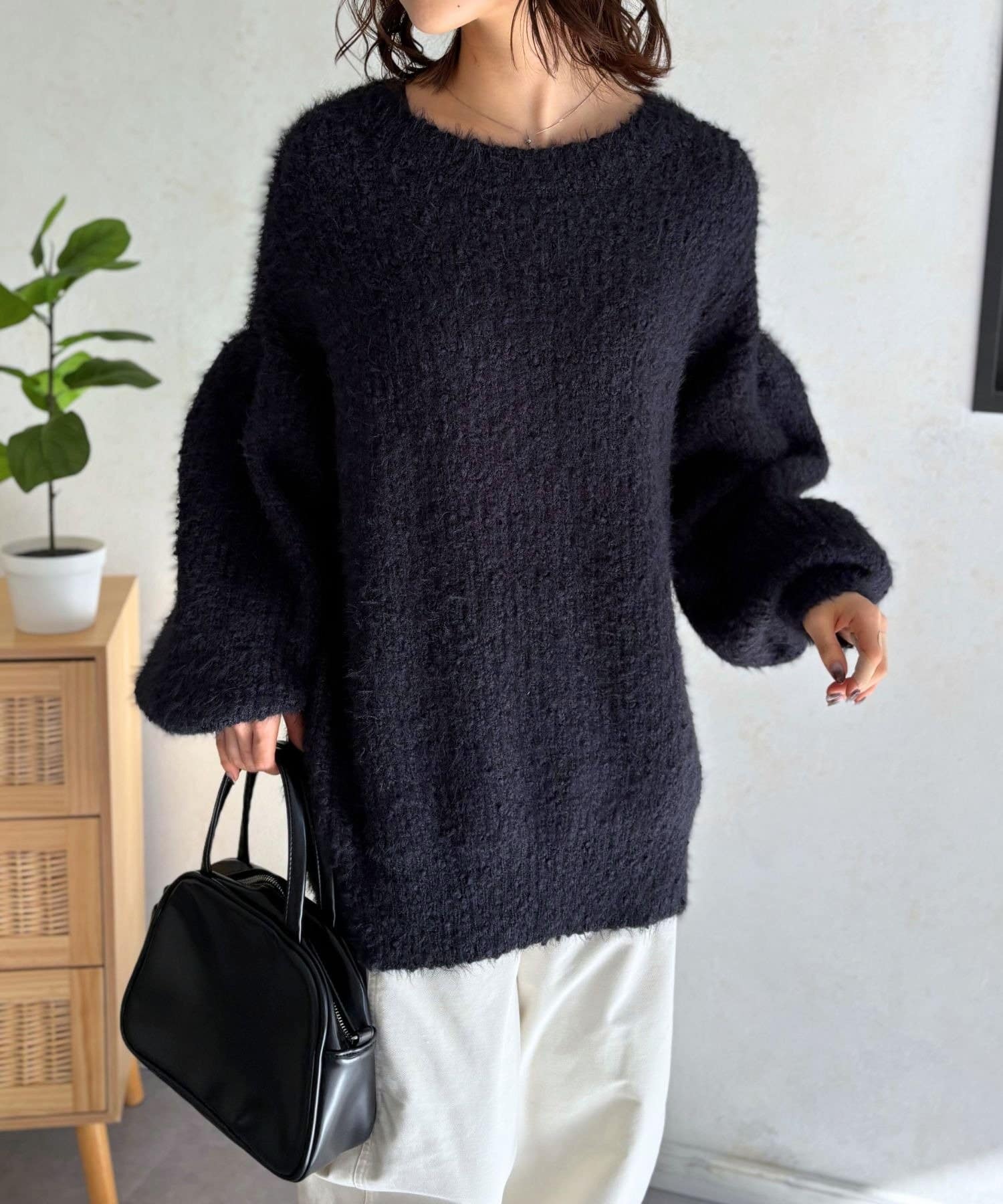 LOCUST(ローカスト) 【前後2WAY】シャギーニットカーデ