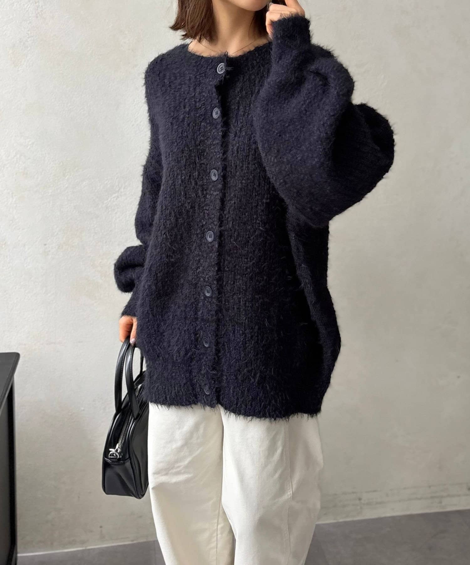 LOCUST(ローカスト) 【前後2WAY】シャギーニットカーデ