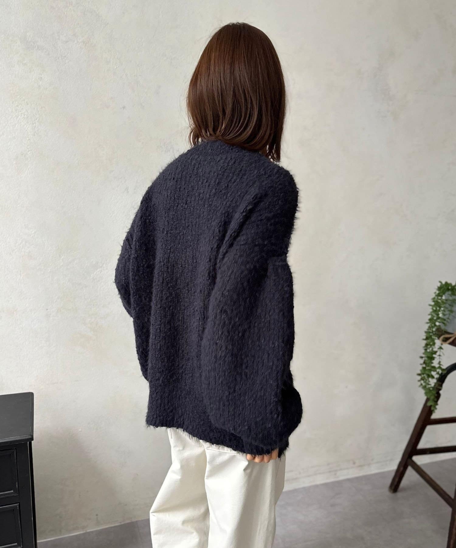 LOCUST(ローカスト) 【前後2WAY】シャギーニットカーデ