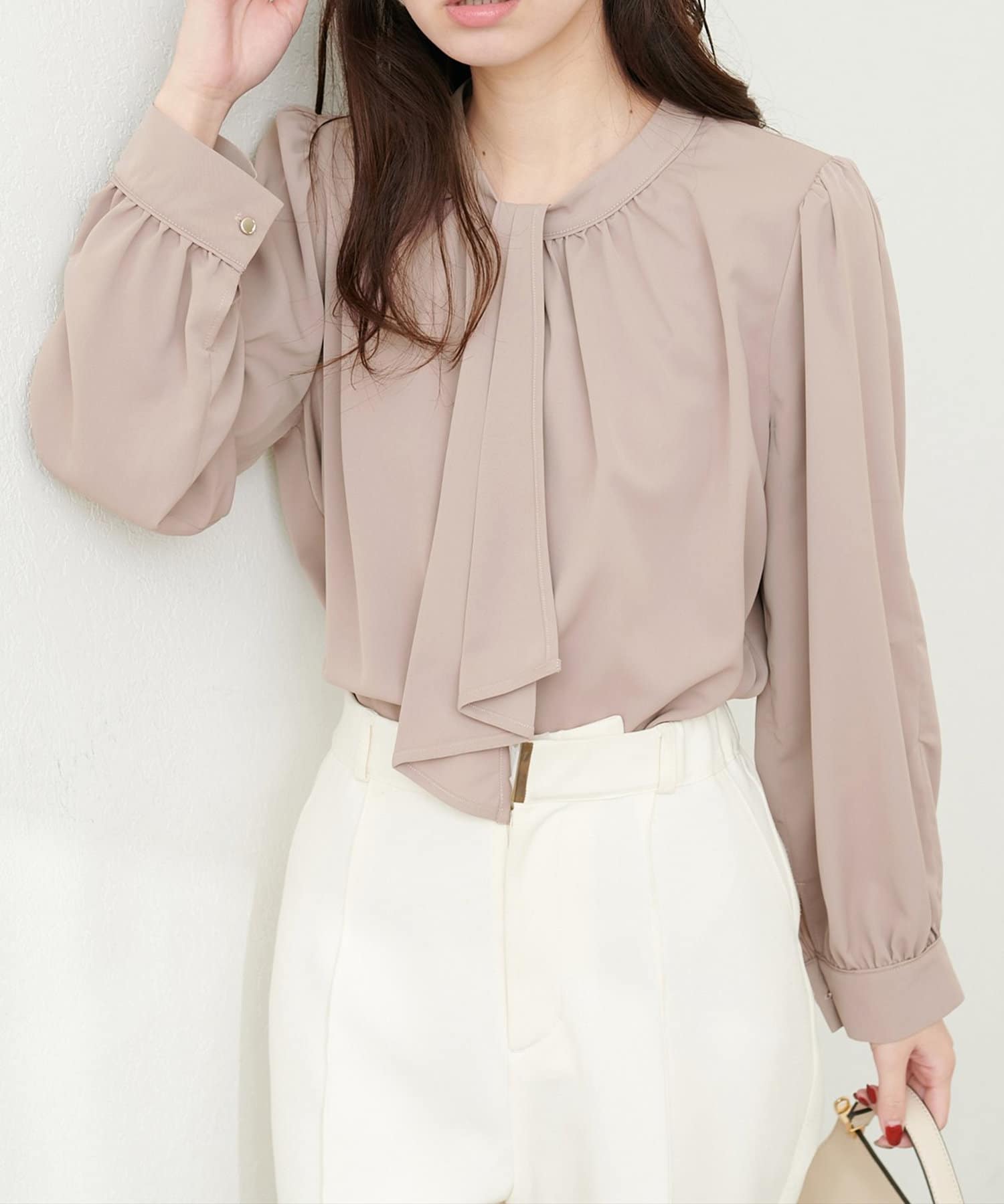 NICE CLAUP / OLIVE des OLIVE OUTLET(ナイスクラップ  / オリーブ デ オリーブ アウトレット) 【natural couture】フロッキーチェック長袖ブラウス