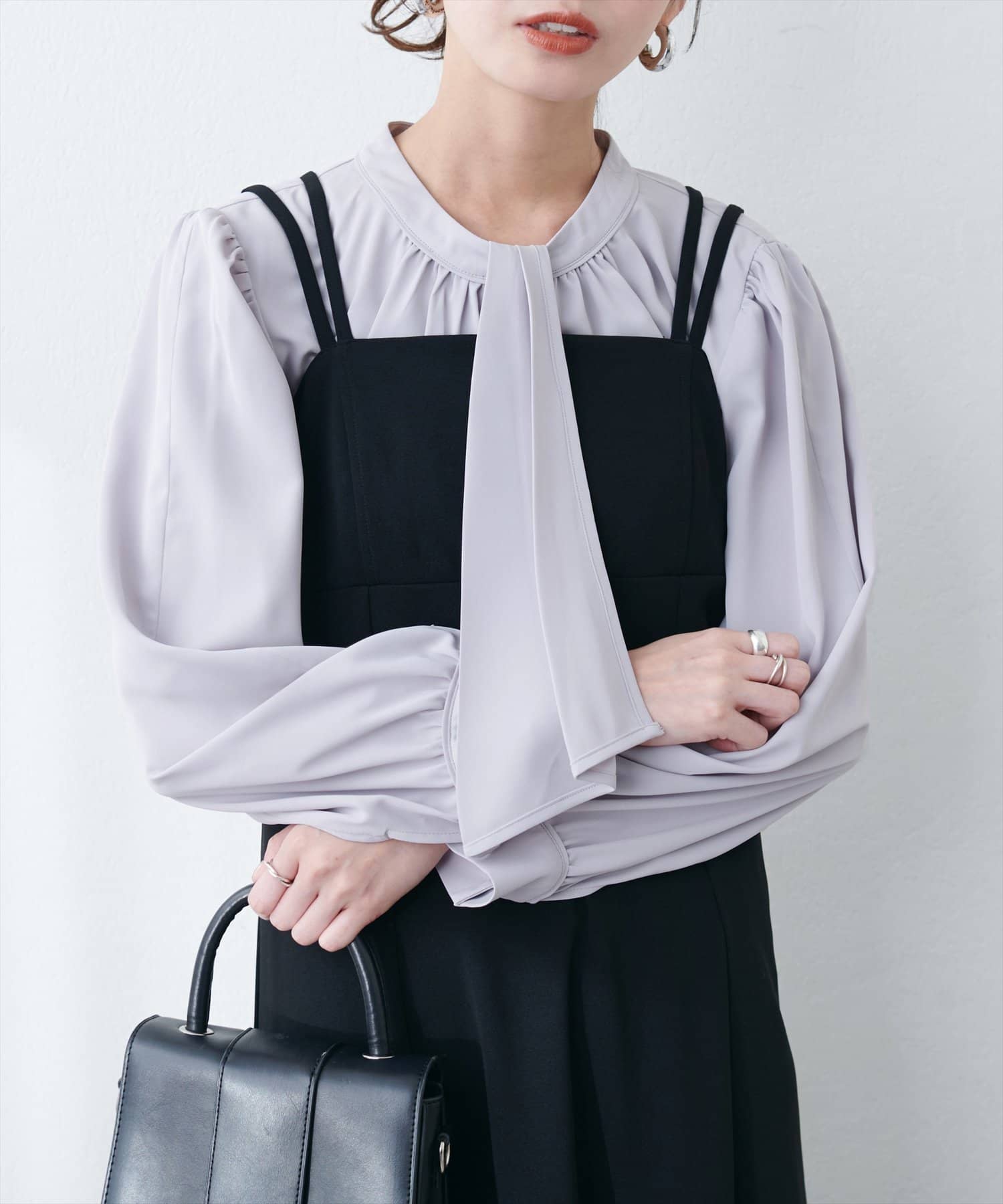 NICE CLAUP / OLIVE des OLIVE OUTLET(ナイスクラップ  / オリーブ デ オリーブ アウトレット) 【natural couture】フロッキーチェック長袖ブラウス