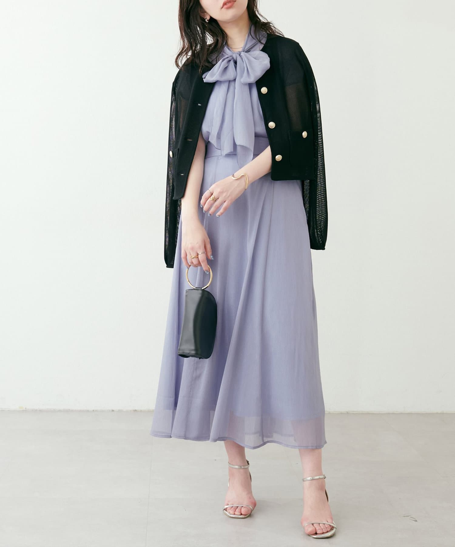 NICE CLAUP / OLIVE des OLIVE OUTLET(ナイスクラップ  / オリーブ デ オリーブ アウトレット) 【natural couture】フレンチスリーブボータイブラウス