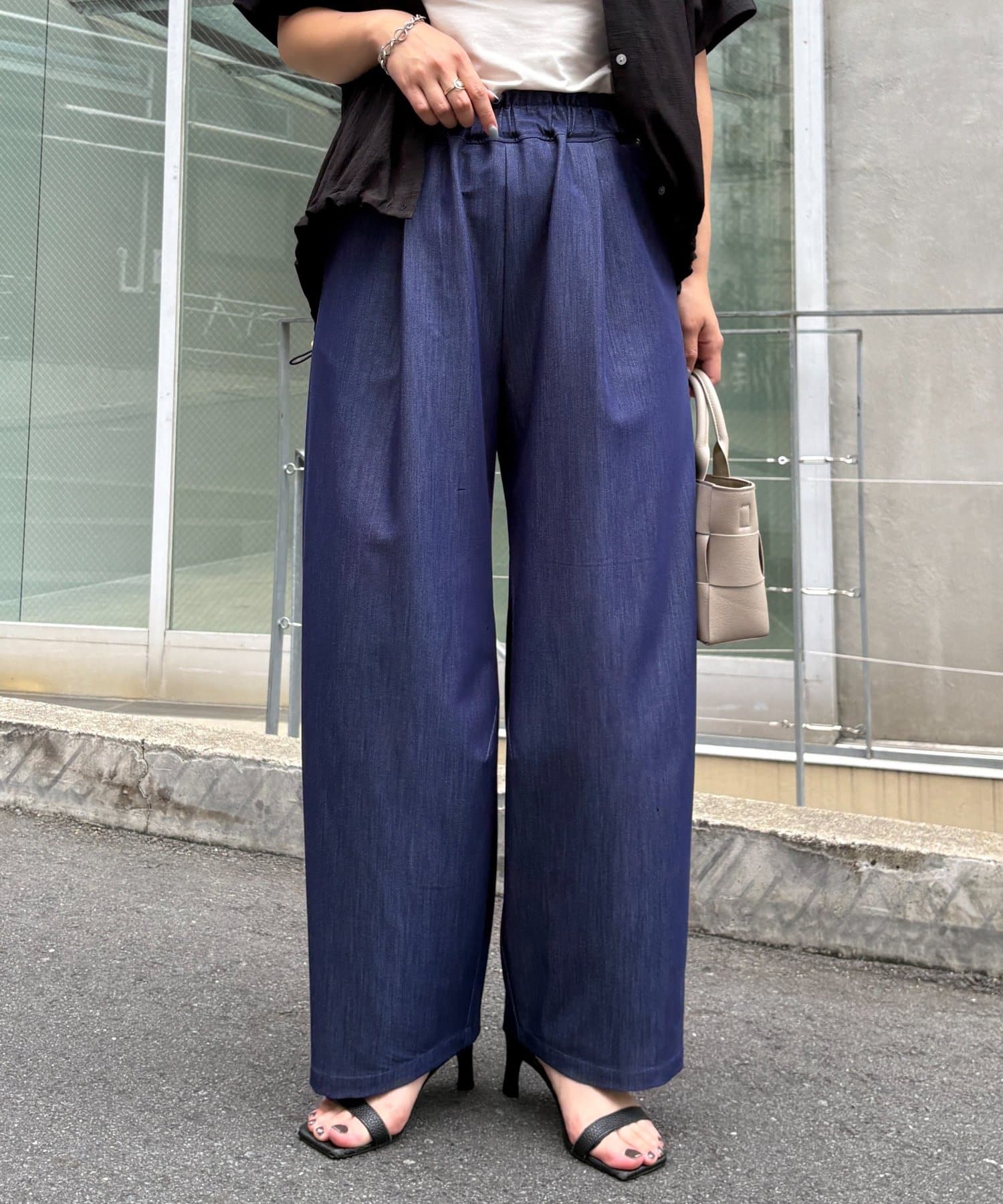 Jena　espace merveilleux(ジェナ　エスパスメルヴェイユ) 【ムレないベタつかない！】デニムライクカーブパンツ