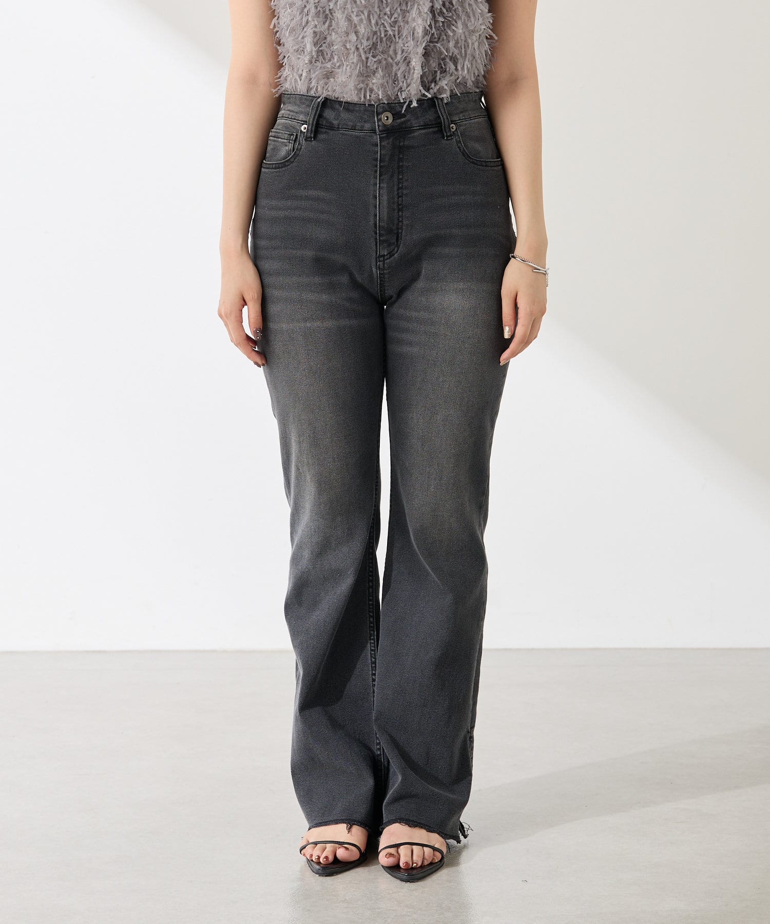 COLLAGE GALLARDAGALANTE(コラージュ ガリャルダガランテ) 【新色登場】【長さをカットできる/伸縮性◎】Q.anos セルフカットデニム