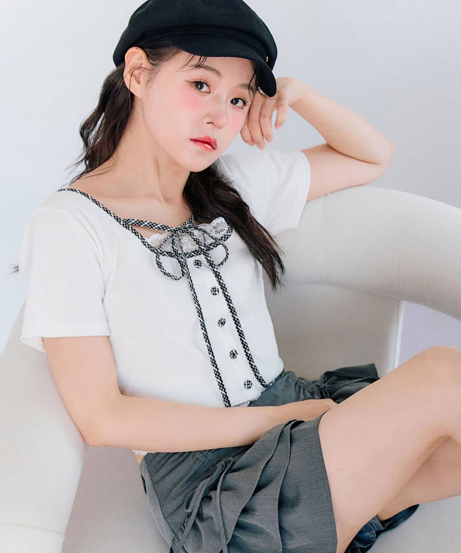 OLIVE des OLIVE(オリーブ デ オリーブ) 【夏の着映えが叶う◎】配色レイヤードトップス