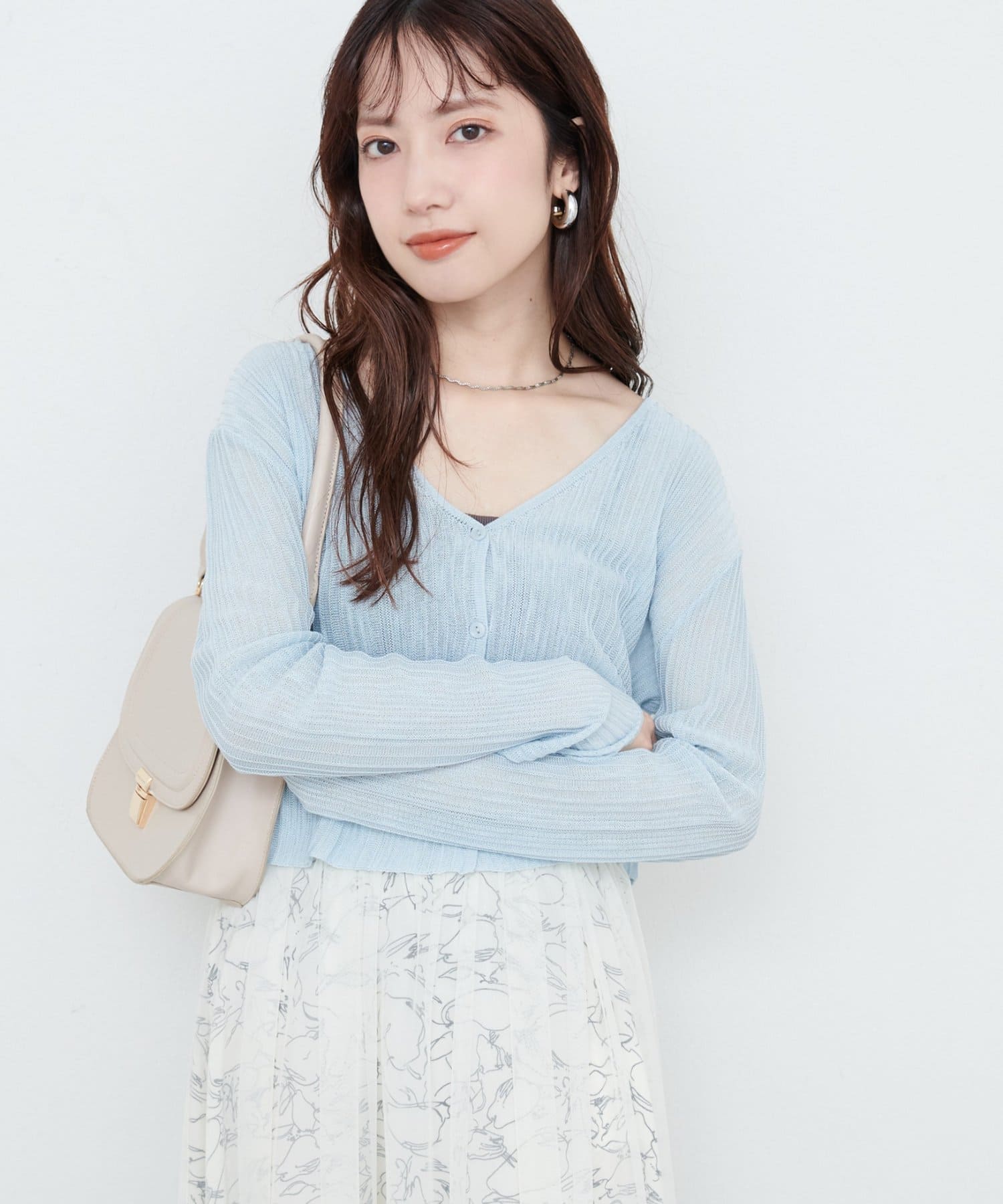 新品 IENA シアー針抜きカーディガン WEB限定】針抜きリブVネックシアーカーディガン | natural