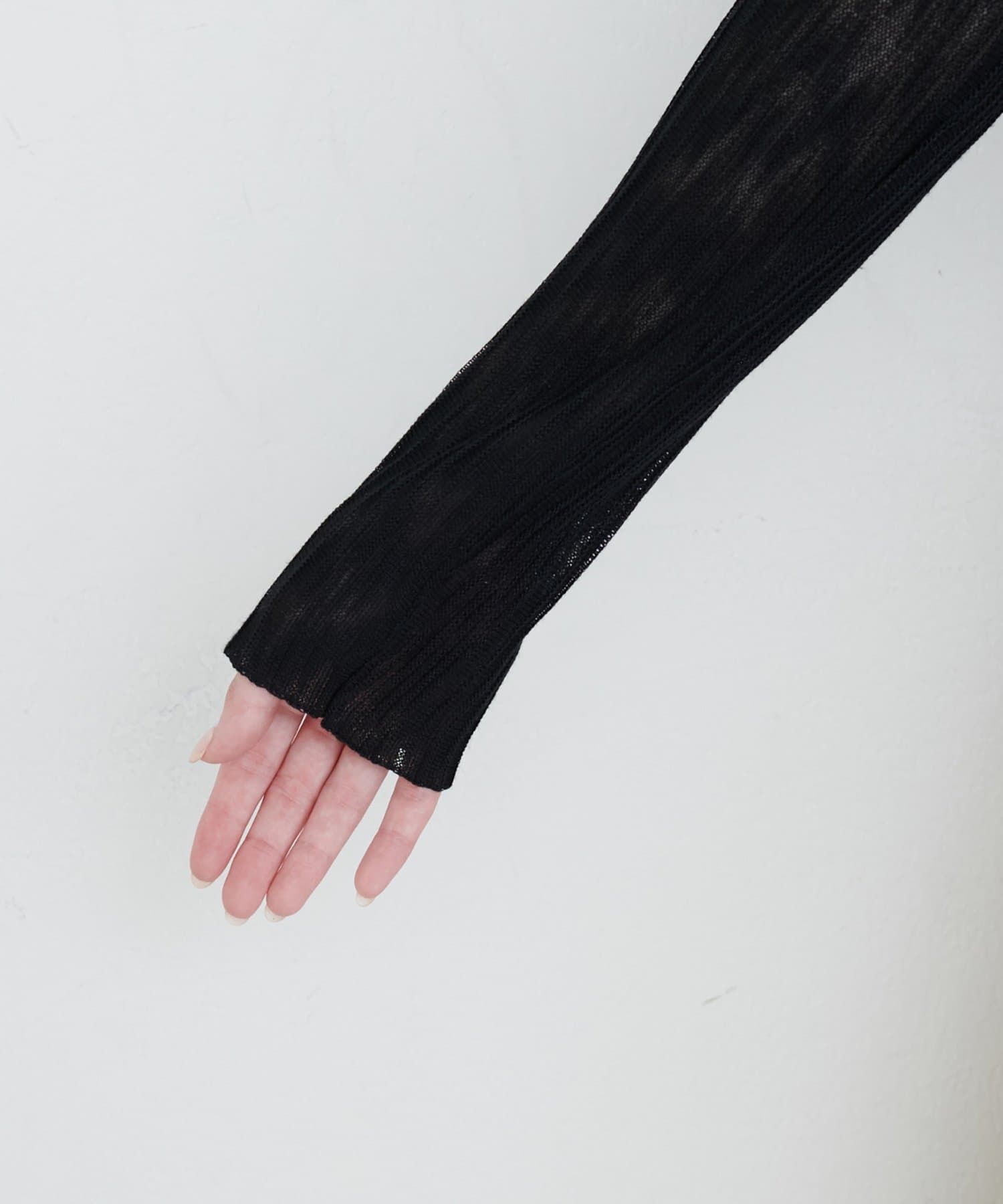 natural couture(ナチュラルクチュール) 【WEB限定】針抜きリブVネックシアーカーディガン