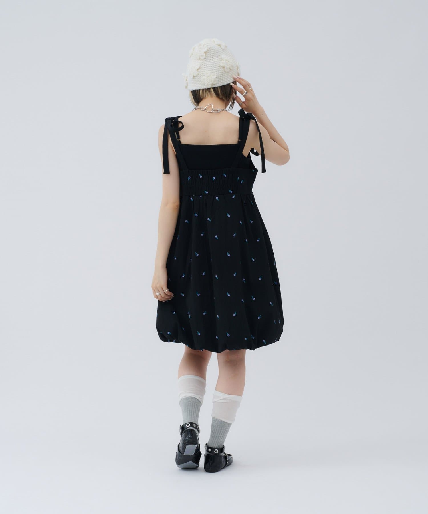 w closet(ダブルクローゼット) 【Your project Item♡】肩リボンバルーンキャミワンピース