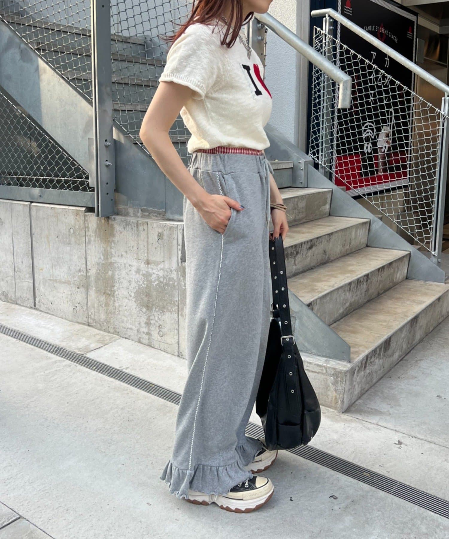 w closet(ダブルクローゼット) 【Your project Item♡】裾フリルスウェットパンツ
