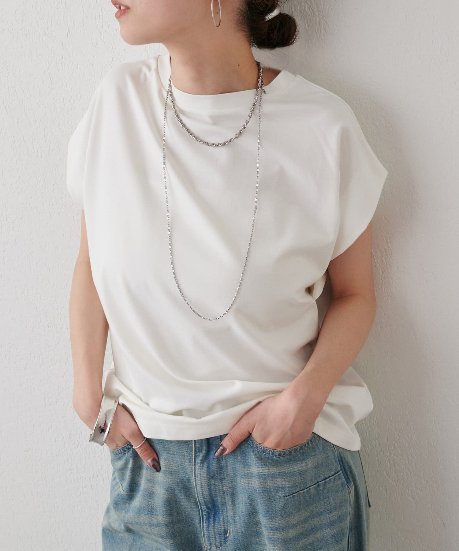 LARUTA(ラルータ) 折り返し袖口タックカットプルオーバー