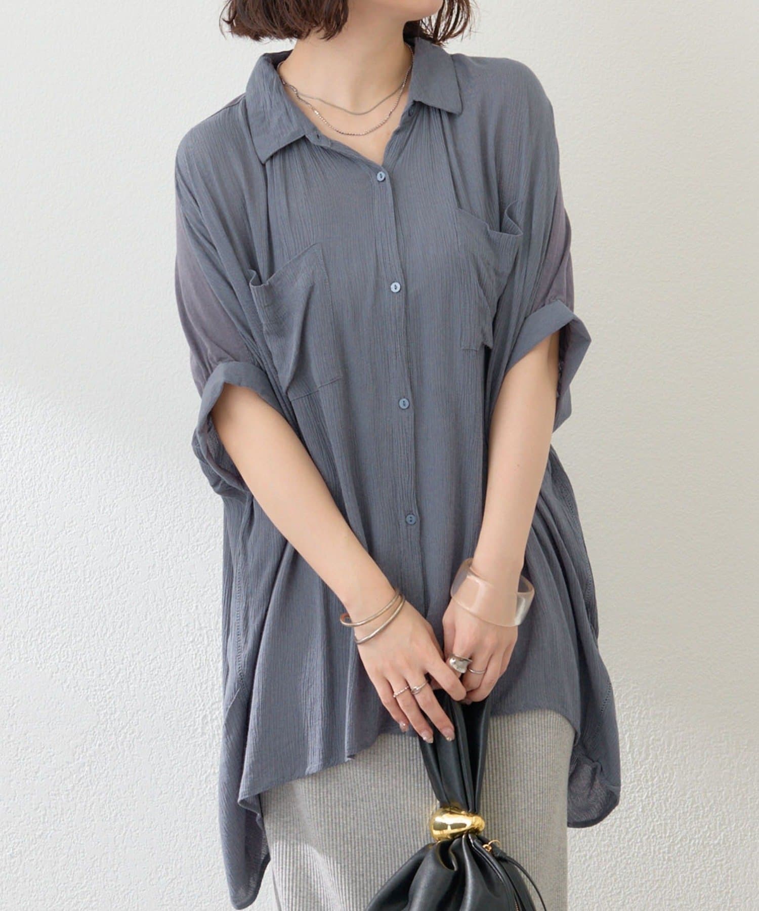 NAO】クレープギャザーブラウス | Remind me and forever(リマインド