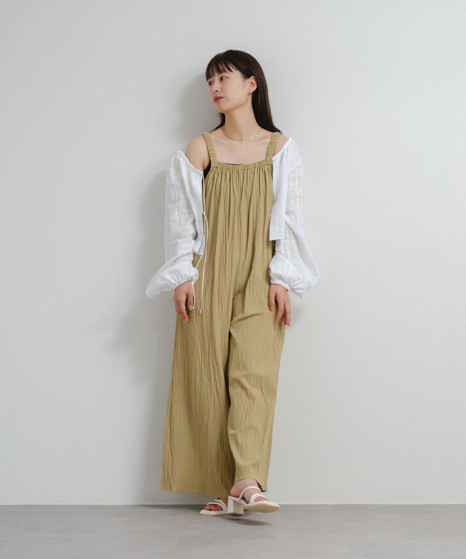 新品】カスタネ ギャザーオールインワン 1 タグなし アイボリー