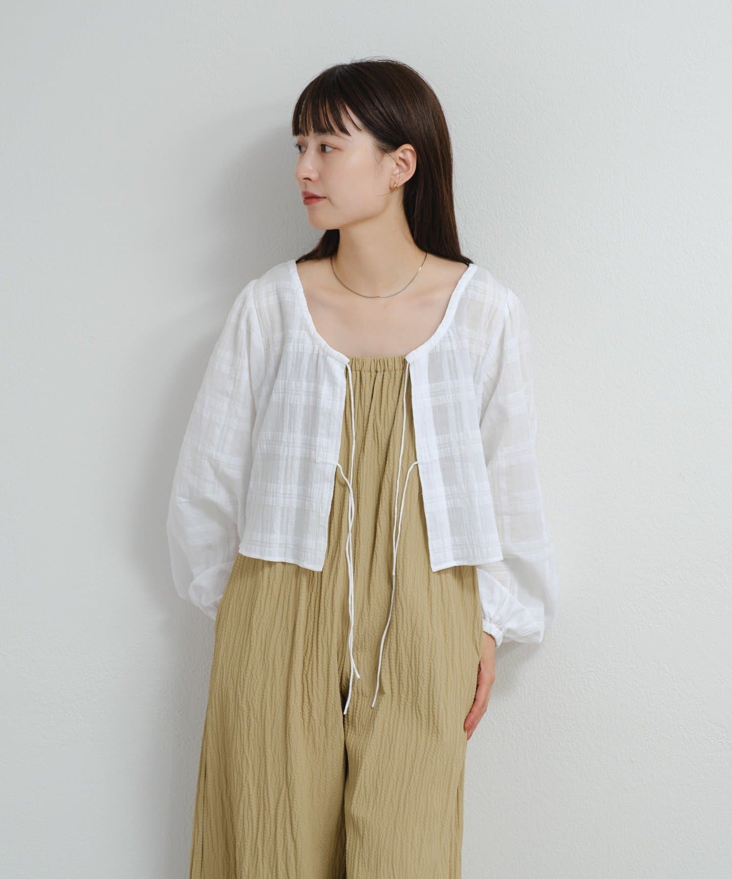 低身長サイズ/2サイズ展開】B ナイロンギャザーサロペット