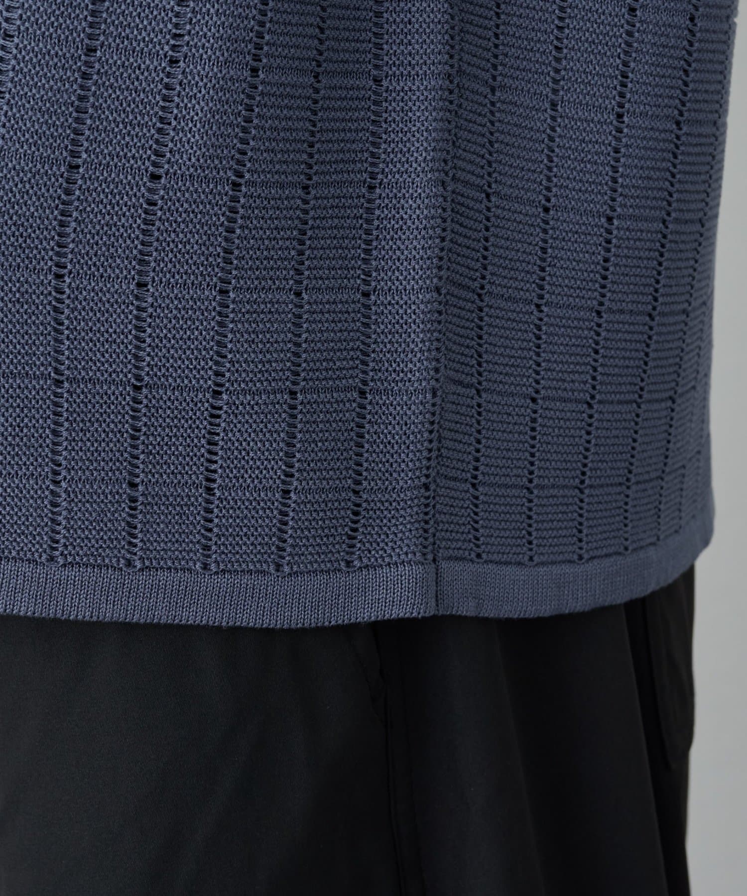 COLONY 2139(コロニー トゥーワンスリーナイン) 透かし編み半袖スキッパーニット