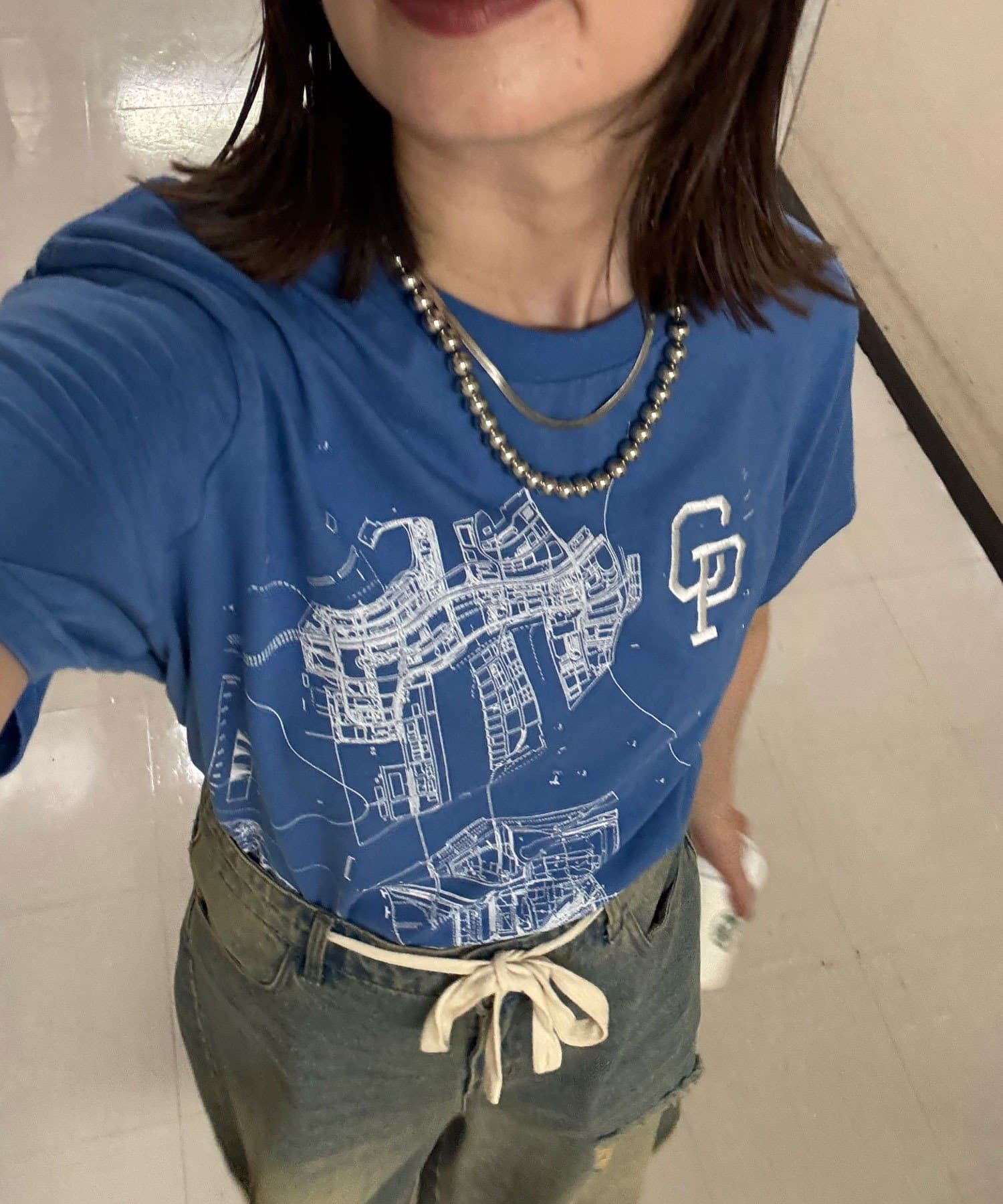 CIAOPANIC(チャオパニック) Geo Code graphic T-shirt
