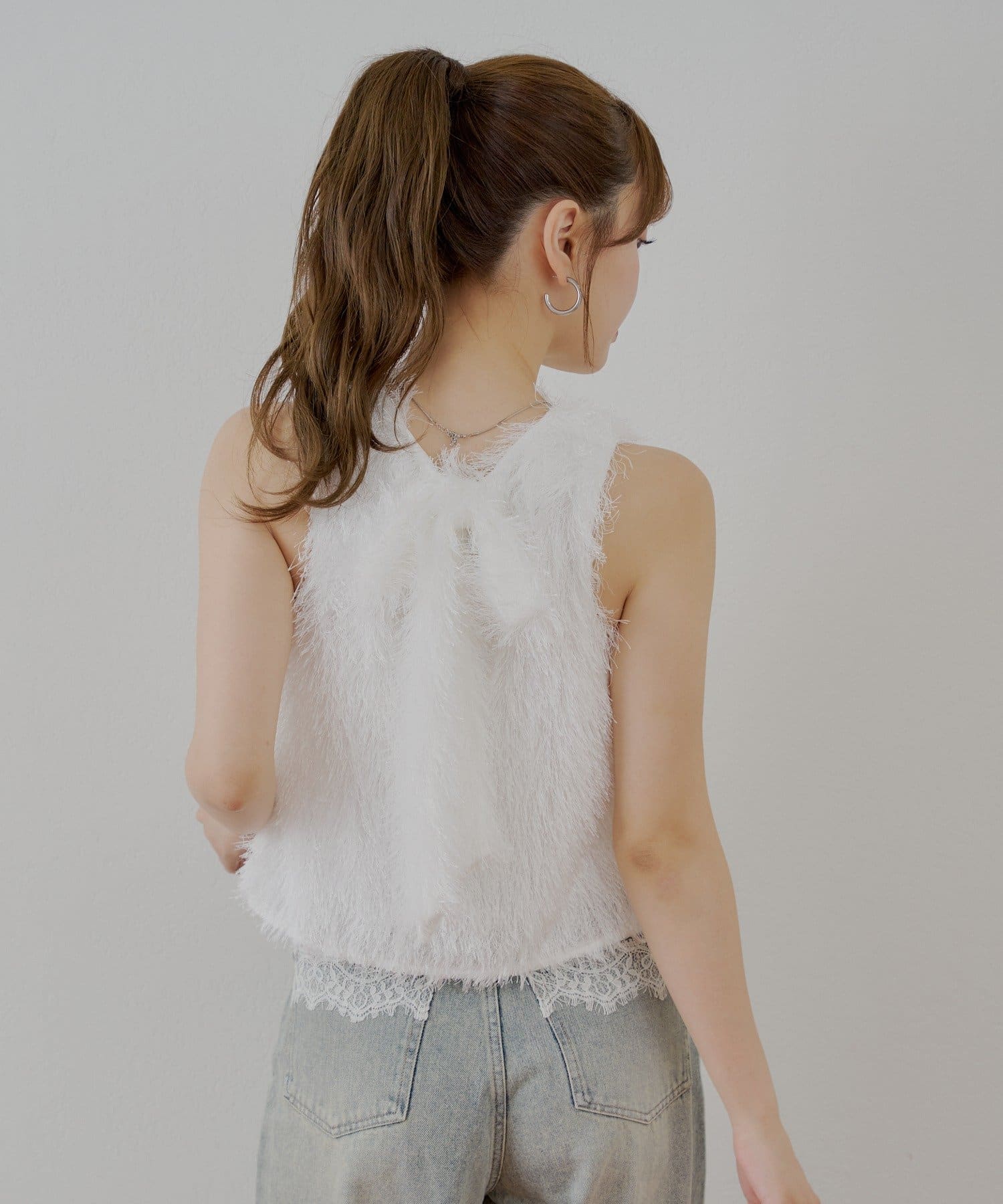 ブラウス シャツ 「2025Autumn Pre-Order」フェザーカラーシャツ / Feather Collar Shirt レディース aquagarage ギャザーブラウス トップス シャツ レディース 春 秋