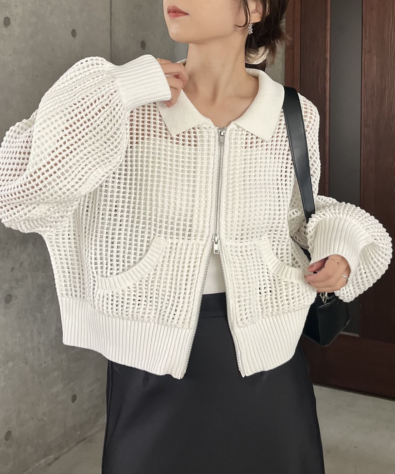 CAPRICIEUX LE'MAGE】Wジップメッシュブルゾン | OUTLET