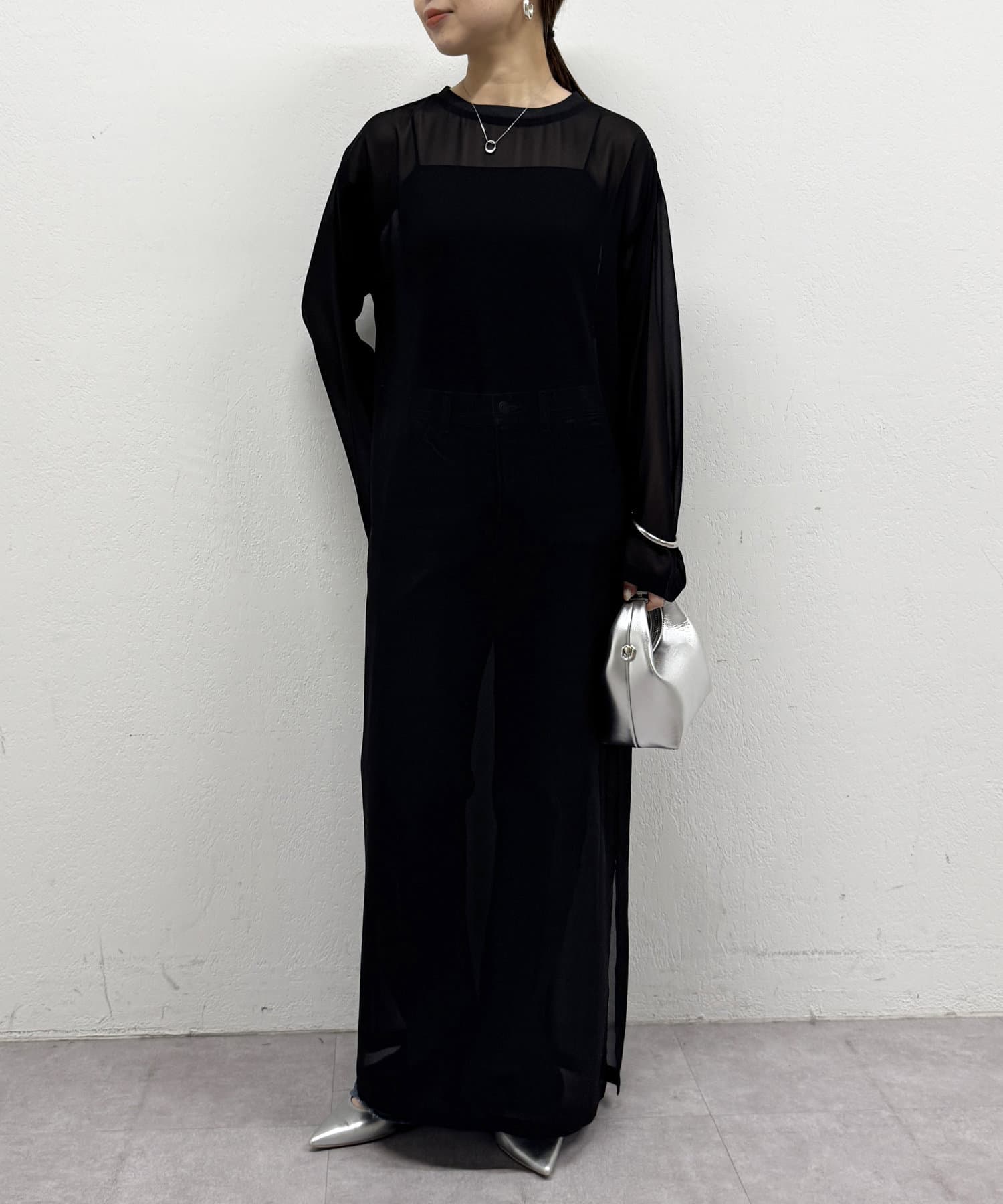 OUTLET(アウトレット) 【Loungedress】シフォンワンピース