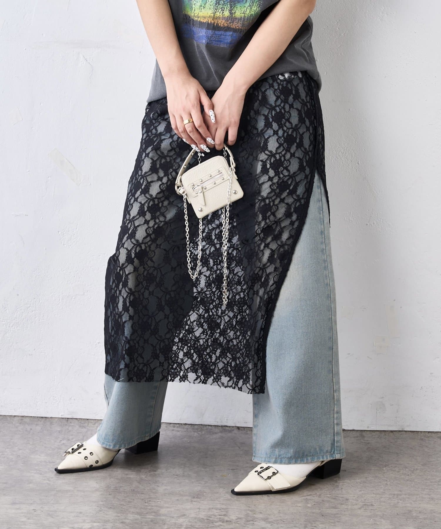 OUTLET(アウトレット) 【WHO'S WHO gallery】レイヤードレーススカート