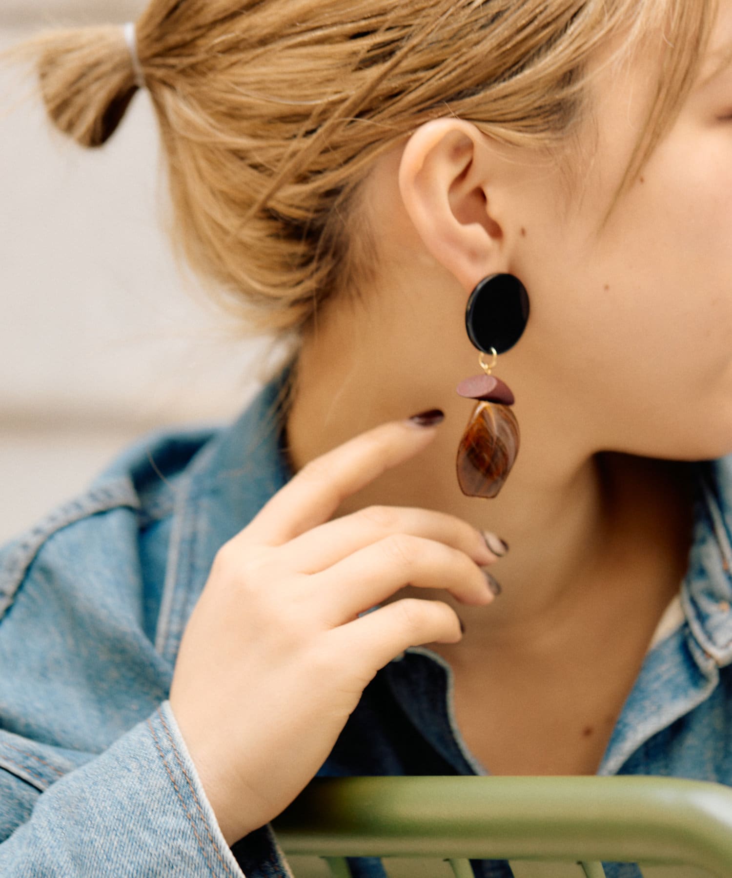 OUTLET(アウトレット) 【ear PAPILLONNER】ナツメ樹脂ピアス