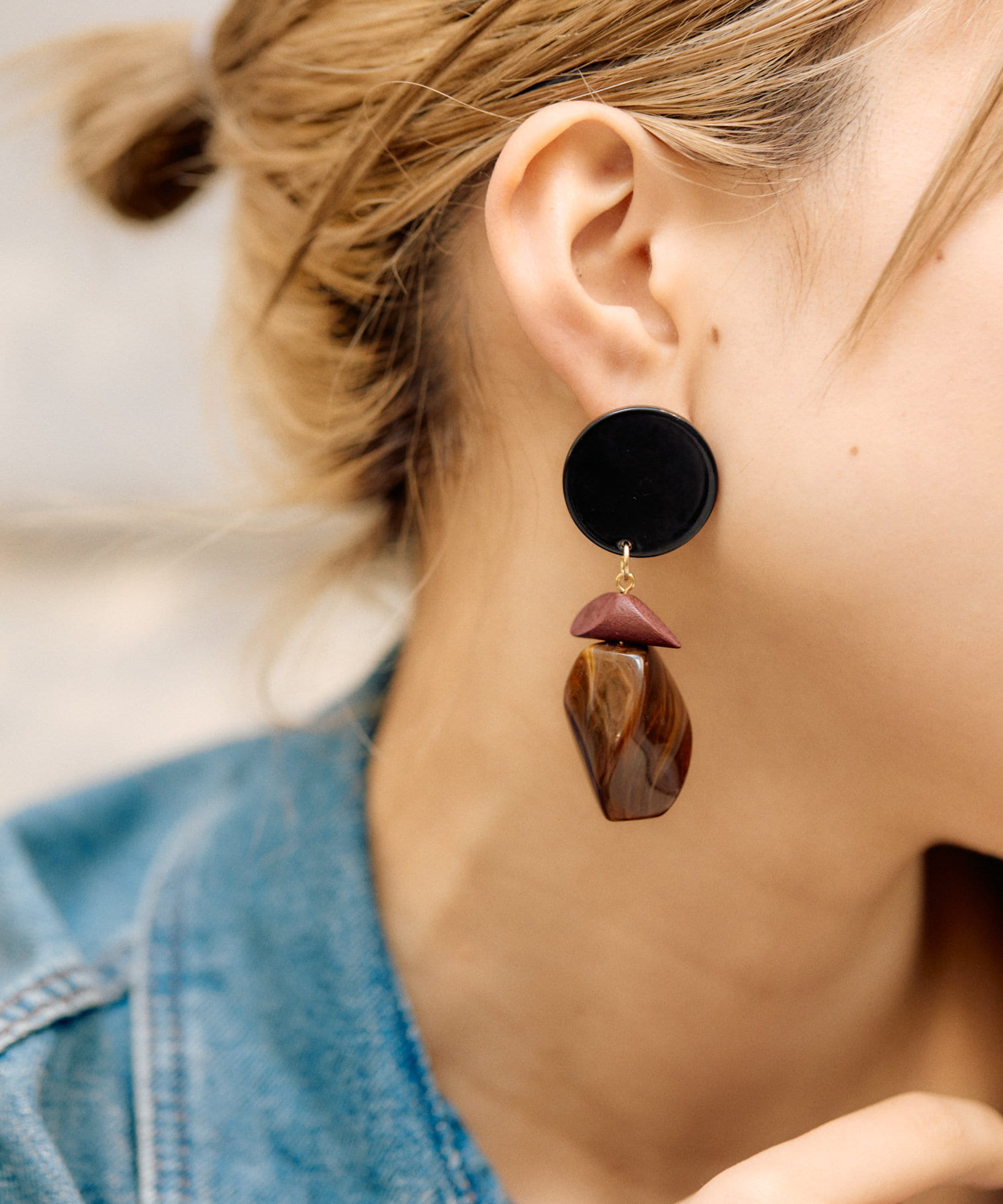 OUTLET(アウトレット) 【ear PAPILLONNER】ナツメ樹脂ピアス