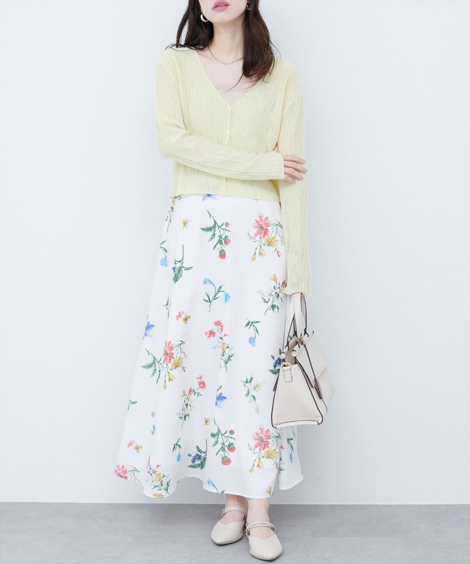 natural couture ガーデンフラワー柄フレアキャミワンピース natural couture ワンピース ガーデンフラワー柄フレアキャミ