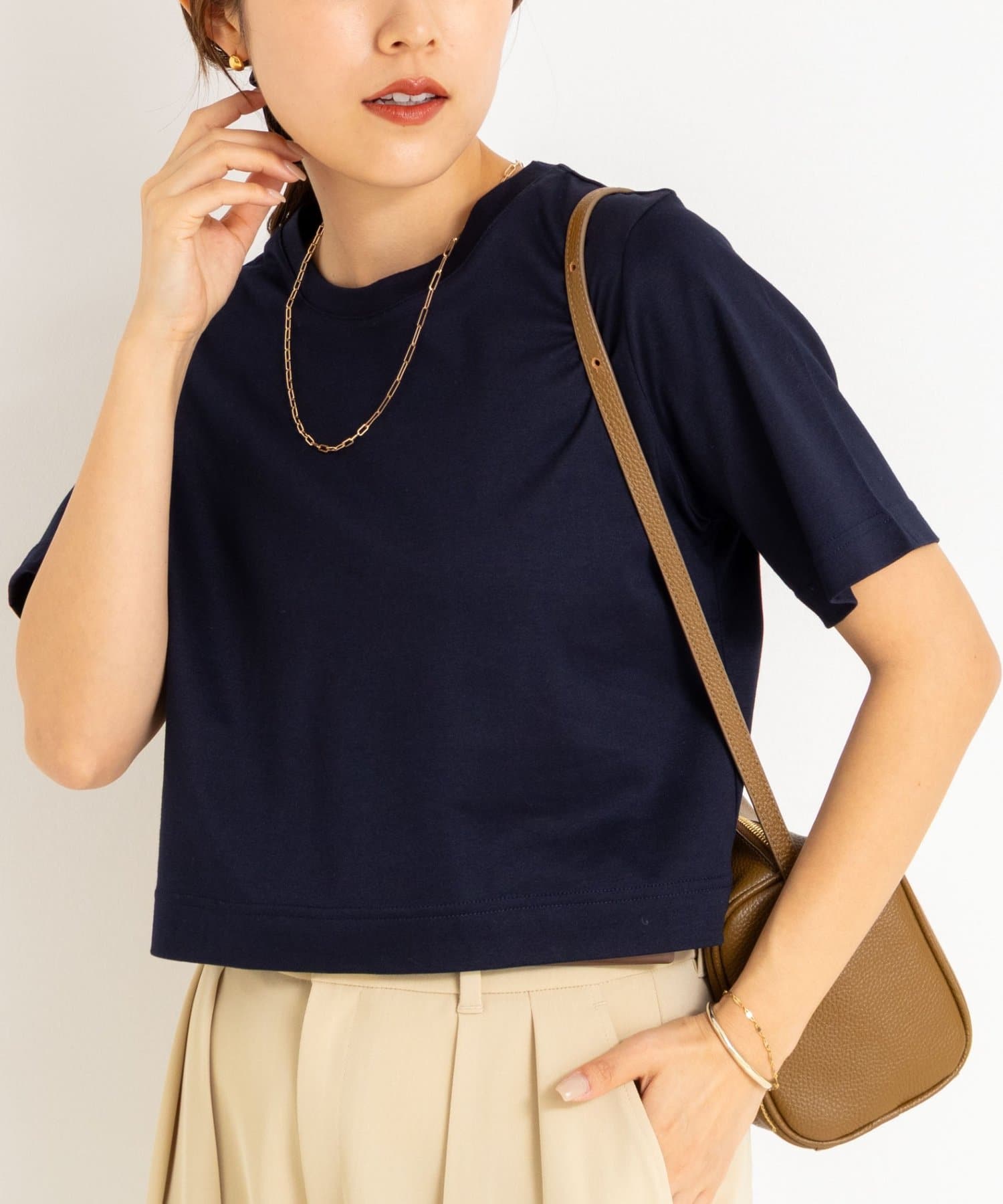 NOLLEY'S(ノーリーズ) 汗染み軽減スムースショート丈Tシャツ