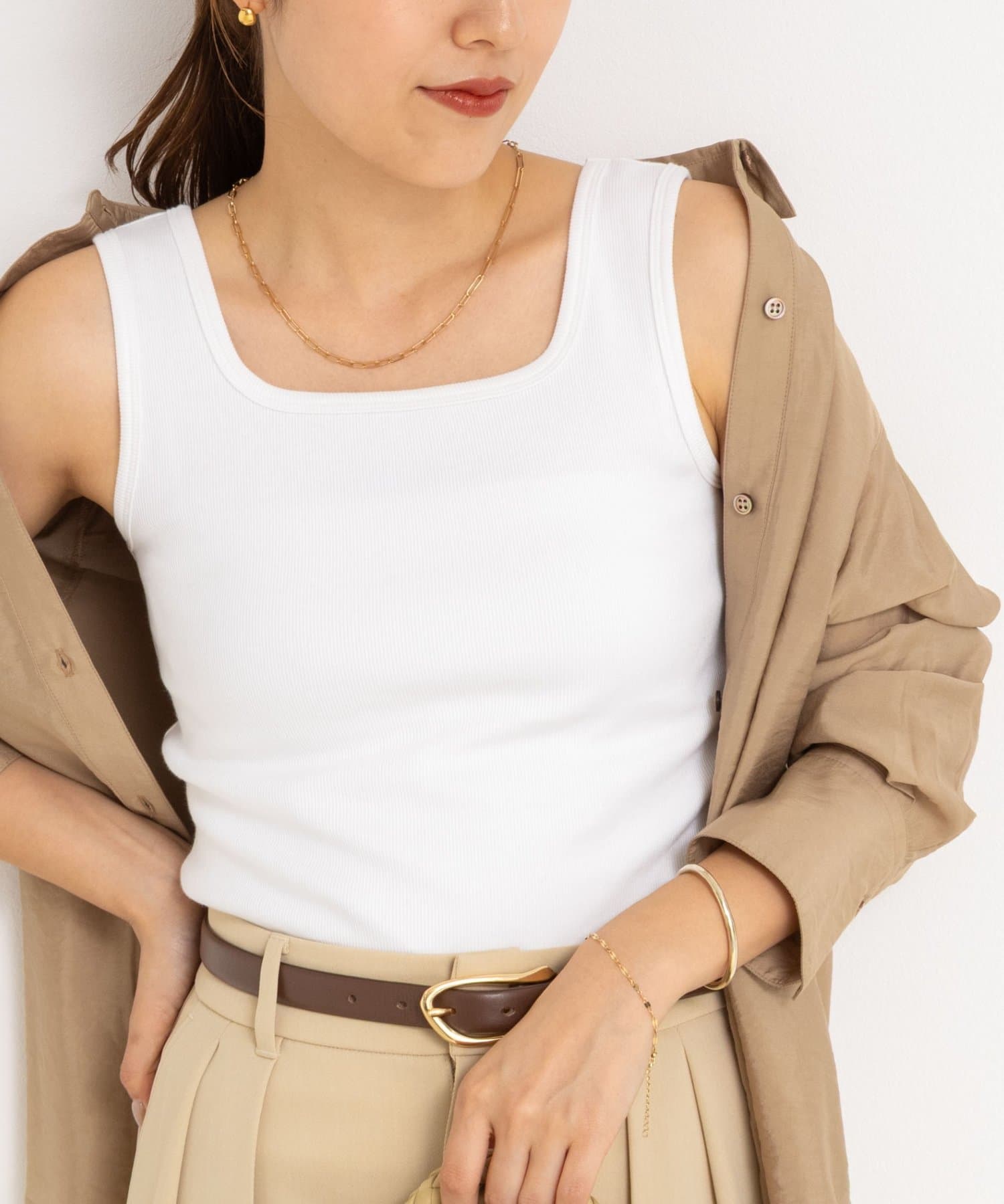 ◇25SS◇NOLLEY'S sophi◆Point人気タンクトップ(5-0030-9-03-001)の素材違いバージョンが登場！・シーズンレスで活躍するベーシックなタンクトップ・生地は厚く