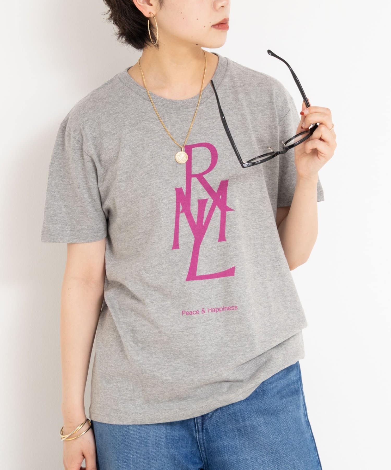 NOLLEY'S(ノーリーズ) RML フロッキープリントTシャツ