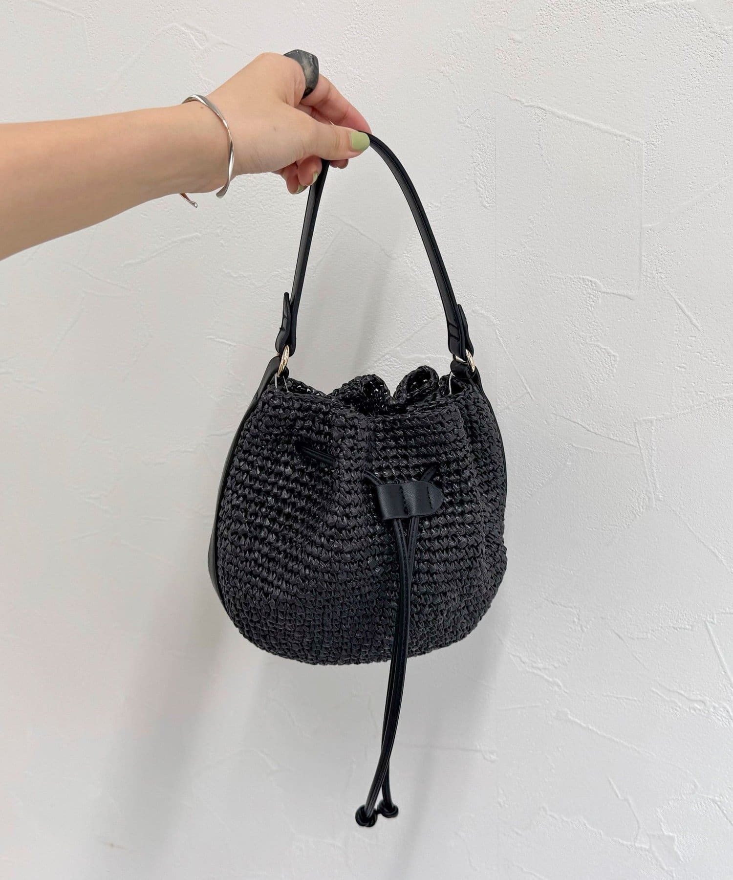 FREDY & GLOSTER(フレディ アンド グロスター) PPラフィア巾着2WAYショルダーバッグ