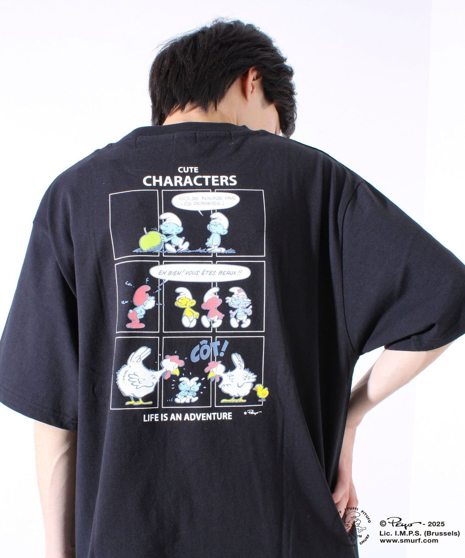 FREDY & GLOSTER(フレディ アンド グロスター) 「CUTE CHARACTERS」スマーフ コミック風 バックプリントTシャツ④