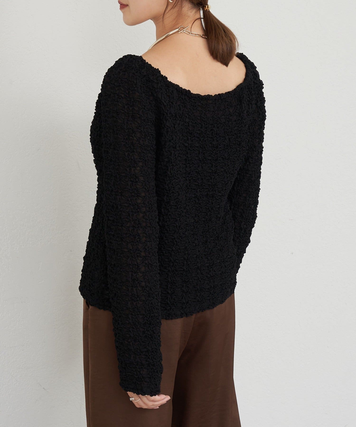 SHENERY(シーナリー) 《インフルエンサー＠tsuru00コラボ》2WAYシャーリングブラウス