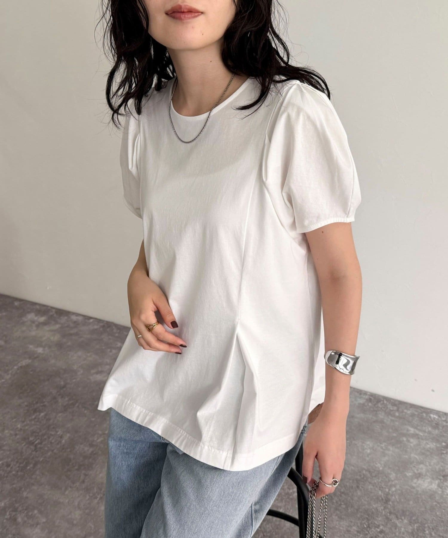 ◇fredy emue◇【2025 SS】スッキリ着用できる女性らしいブラウスカットソー●point・ふんわり柔らかな手触りが心地よいブラウスカットソーです・シンプルながら1枚で女性らしい雰囲気を演出