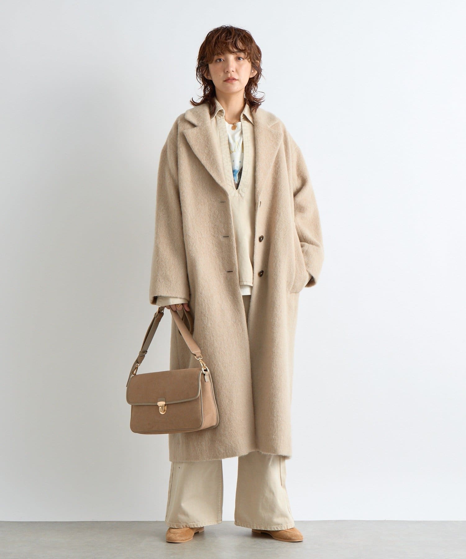 予約【柔らかな質感】シャギーロングチェスターコート | RIVE