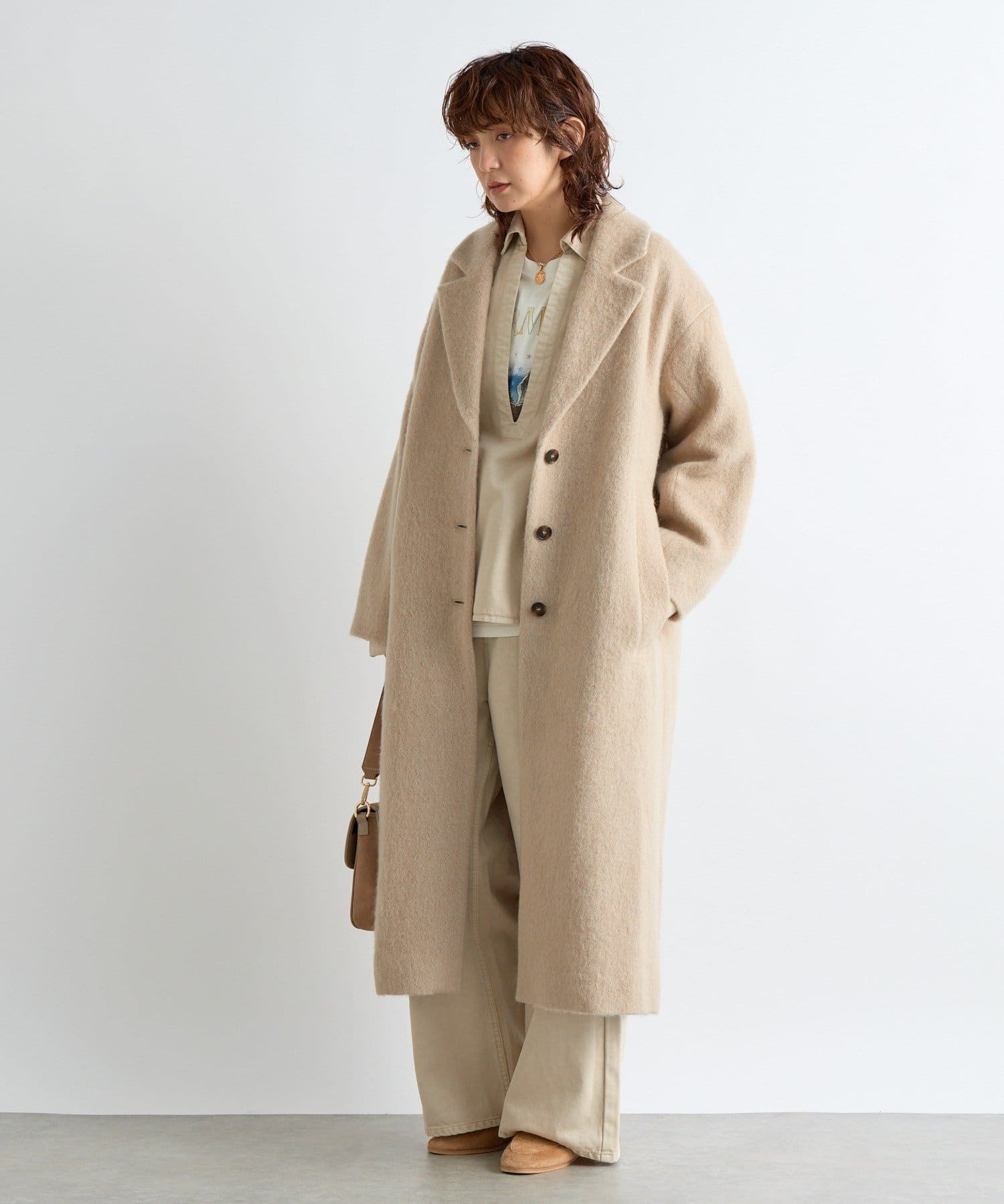 予約【柔らかな質感】シャギーロングチェスターコート | RIVE