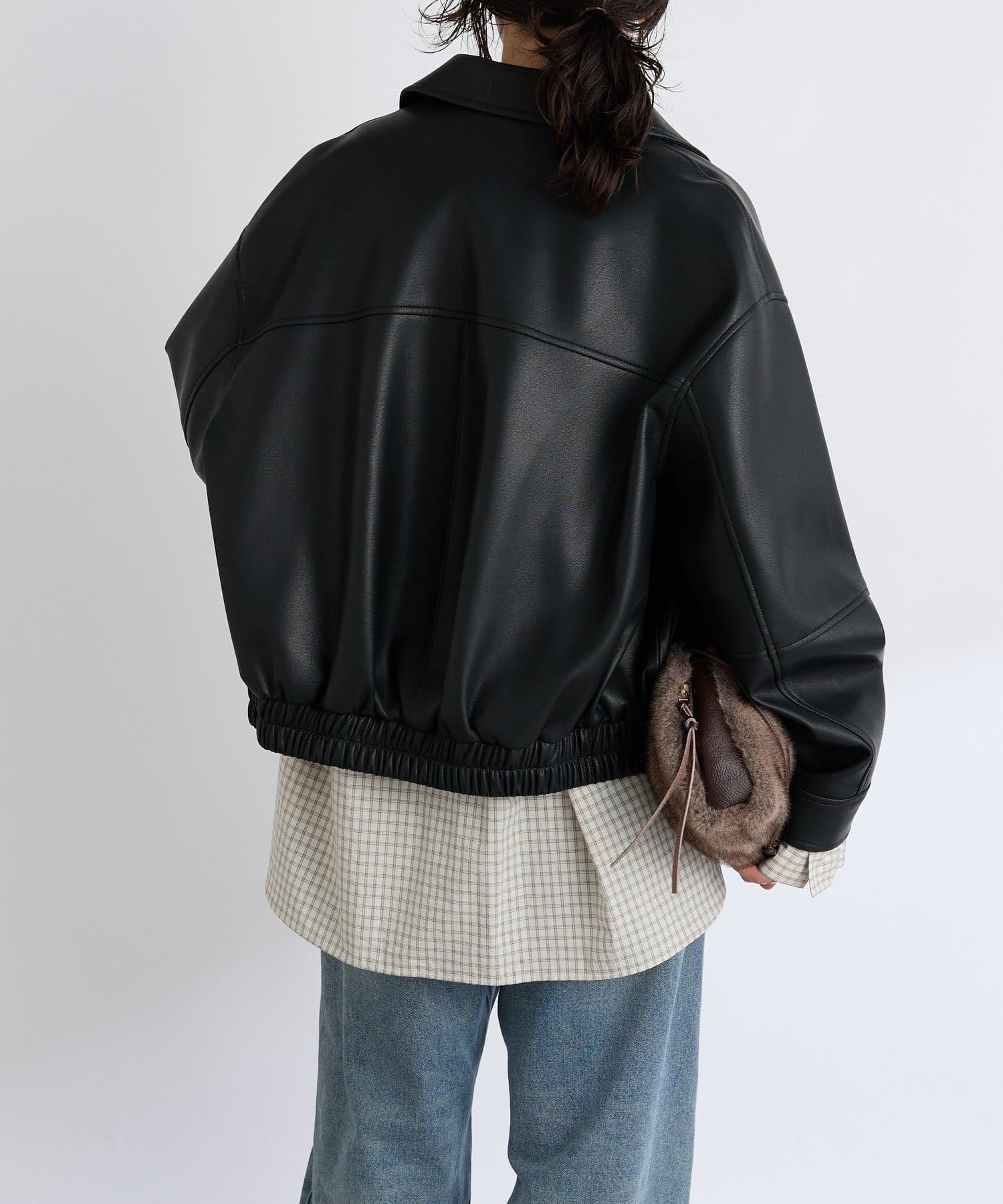 RIVE DROITE(リヴドロワ) 【洗練された着こなしに】合皮ブルゾン