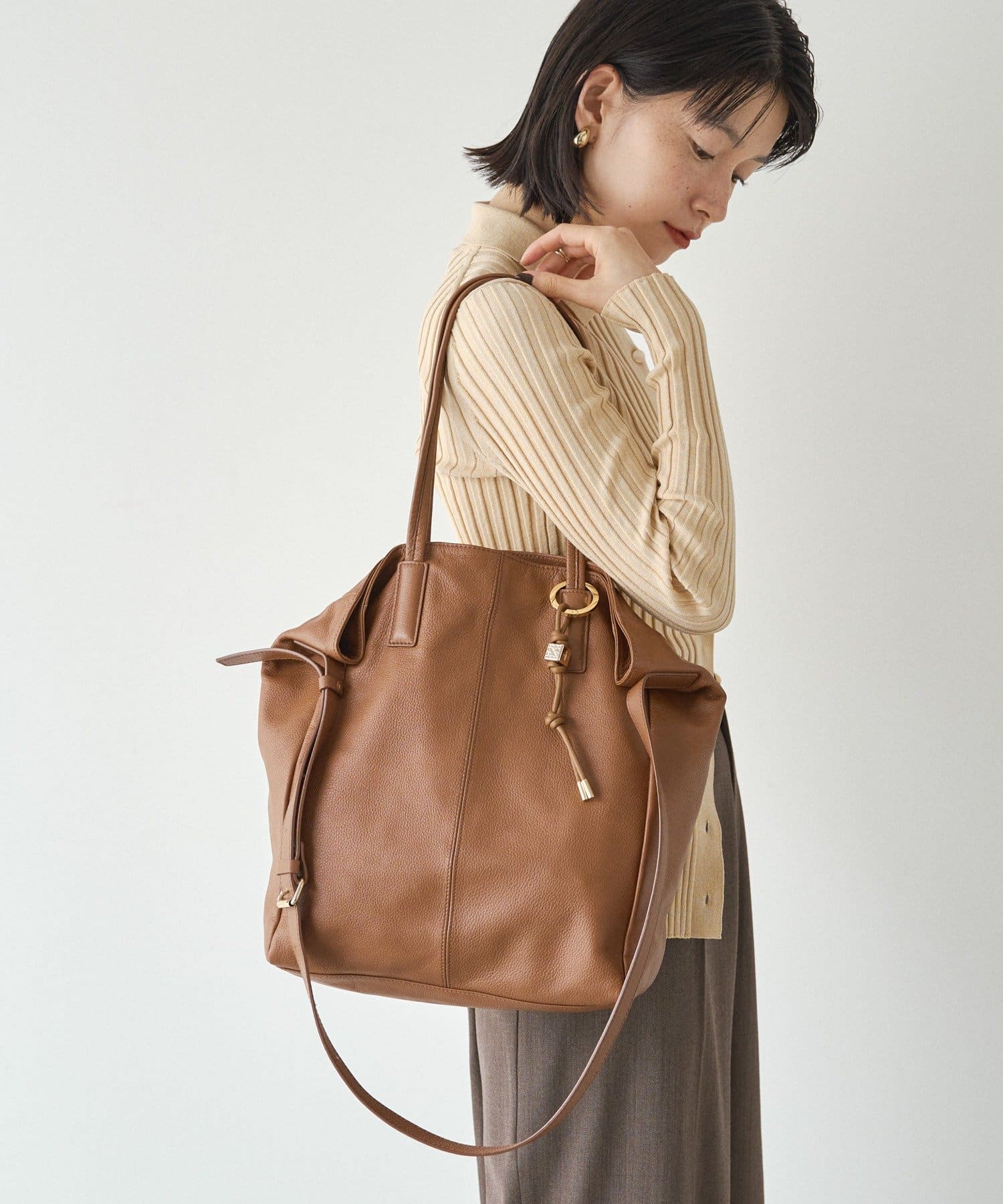 russet(ラシット) 《がばっと開いてたっぷり容量》レザー2WAYトートバッグ
