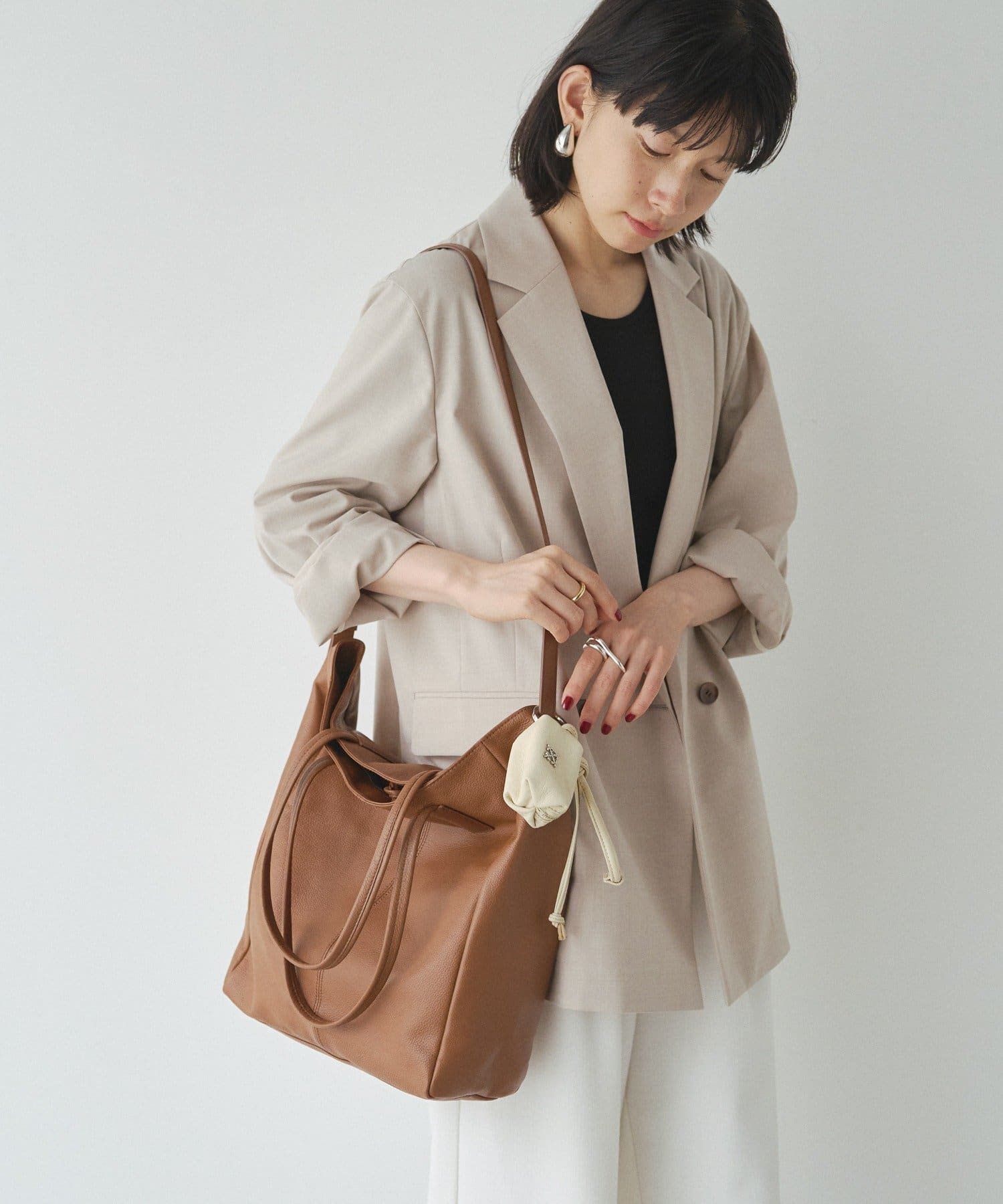 russet(ラシット) 7/17 12:00予約スタート［やわらかなレザーとくったりとしたフォルム］WEB限定 レザー2WAYトートバッグ