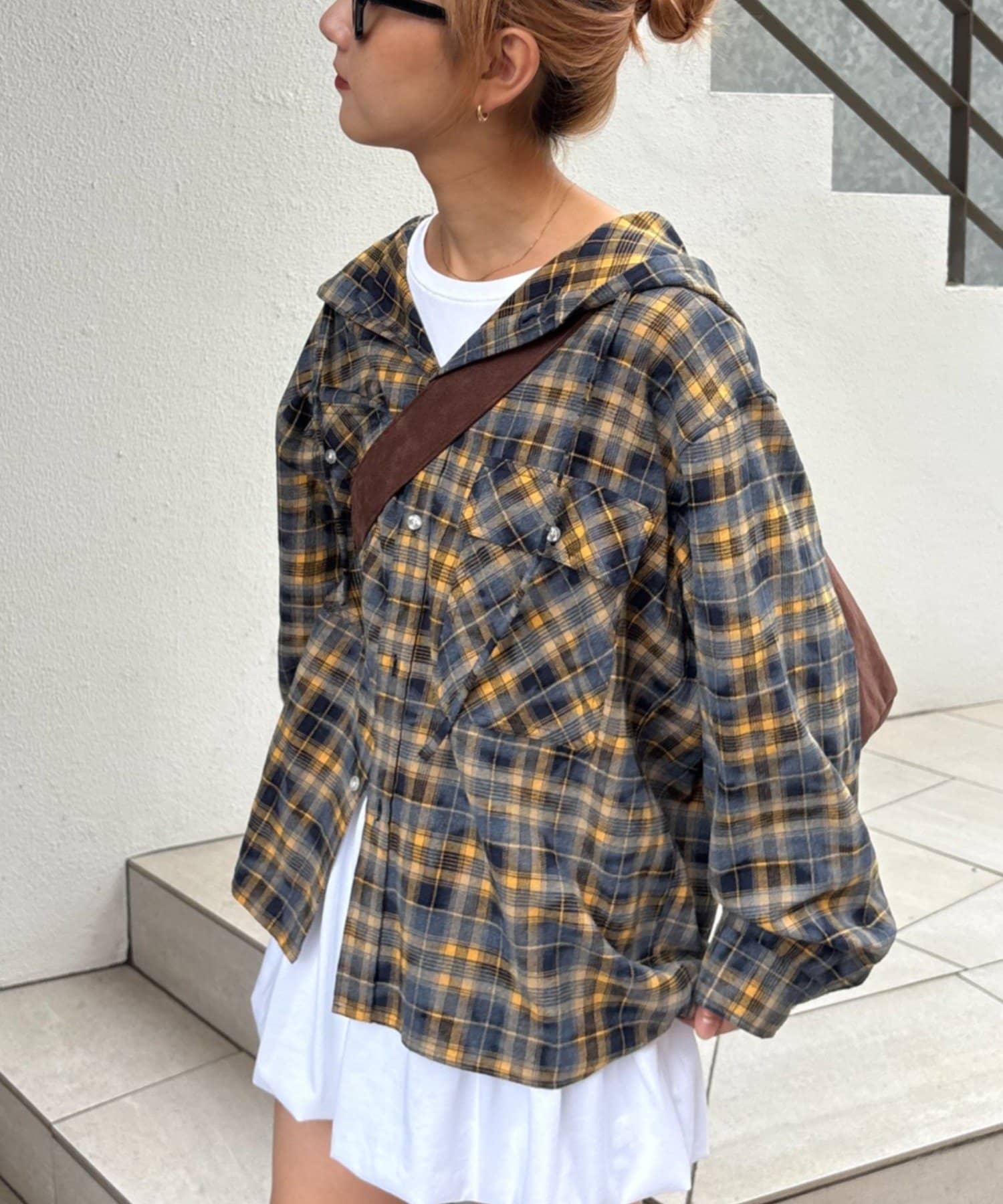 アソート加工/ジャケット見え◎】【UNISEX】フード付きチェック