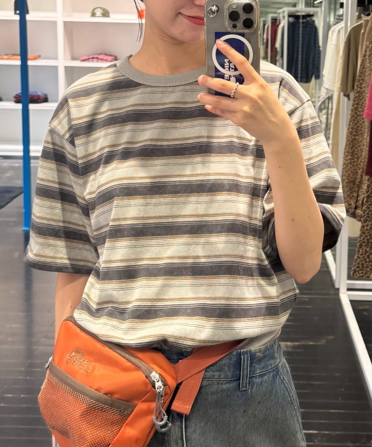 CIAOPANIC TYPY(チャオパニックティピー) 【UNISEX】ヴィンテージライクマルチボーダーTEE