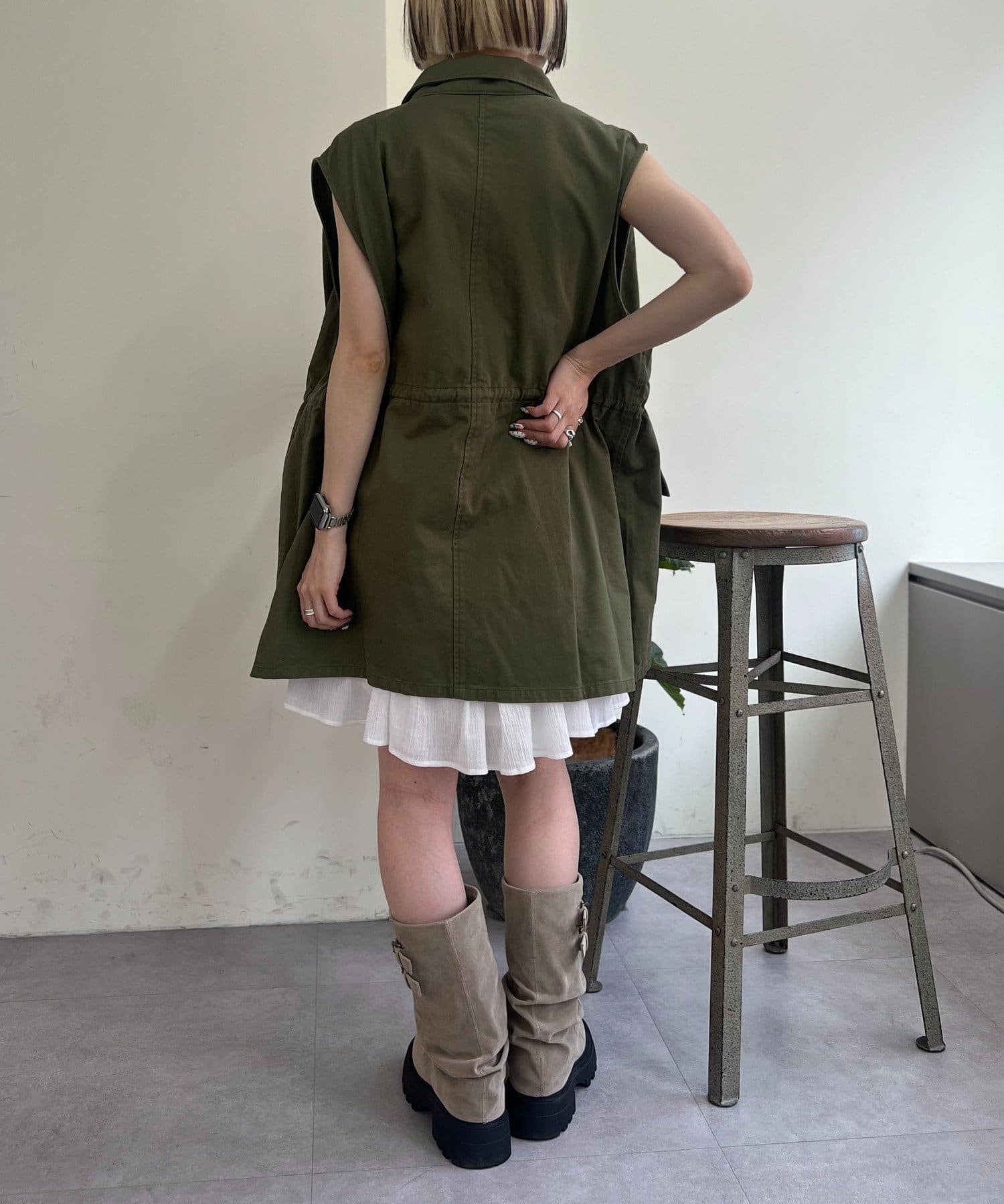 w closet(ダブルクローゼット) 【25AW】ミリタリーノースリベスト