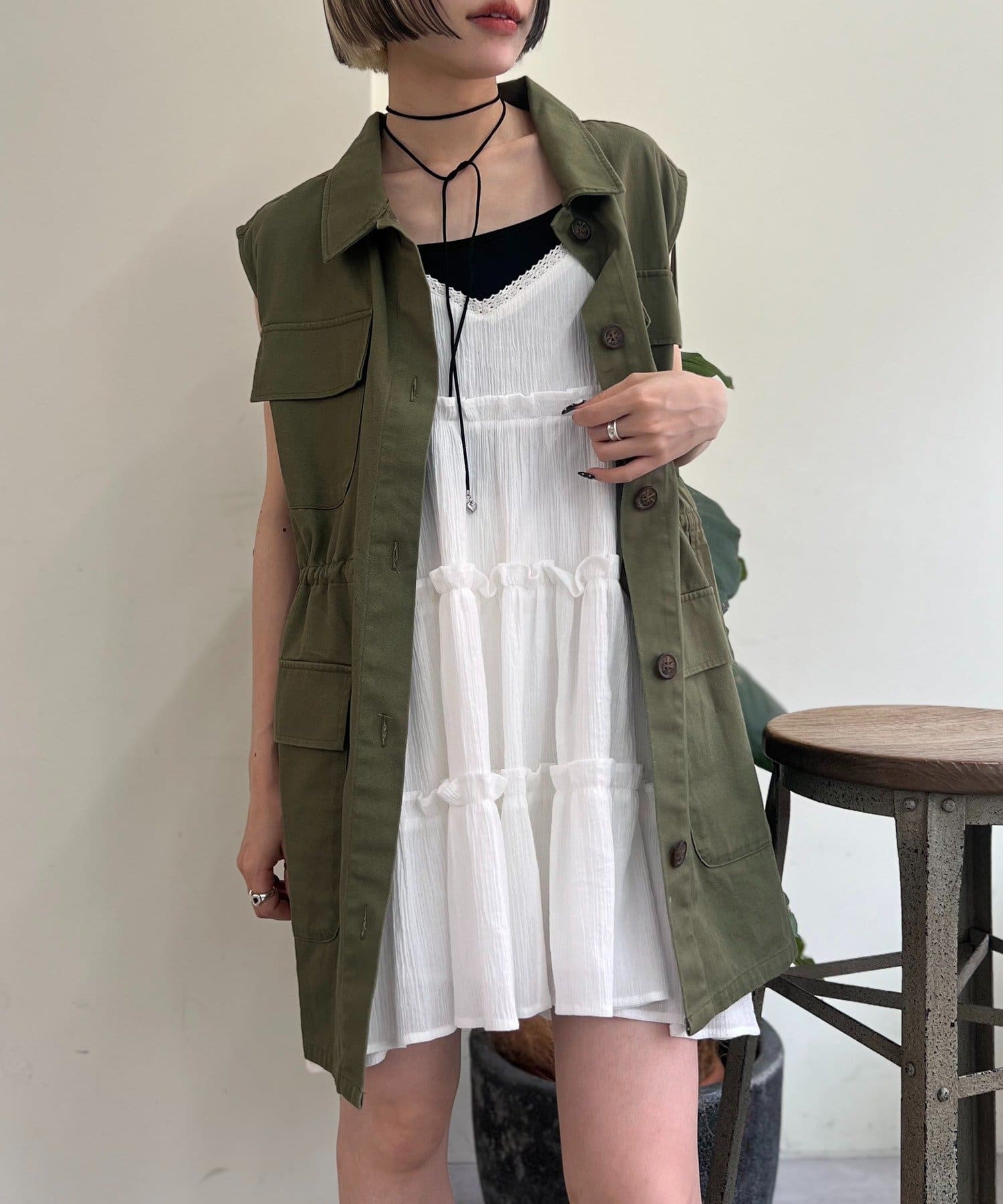 ミリタリーベスト 25AW】ミリタリーノースリベスト | w closet(ダブルクローゼット