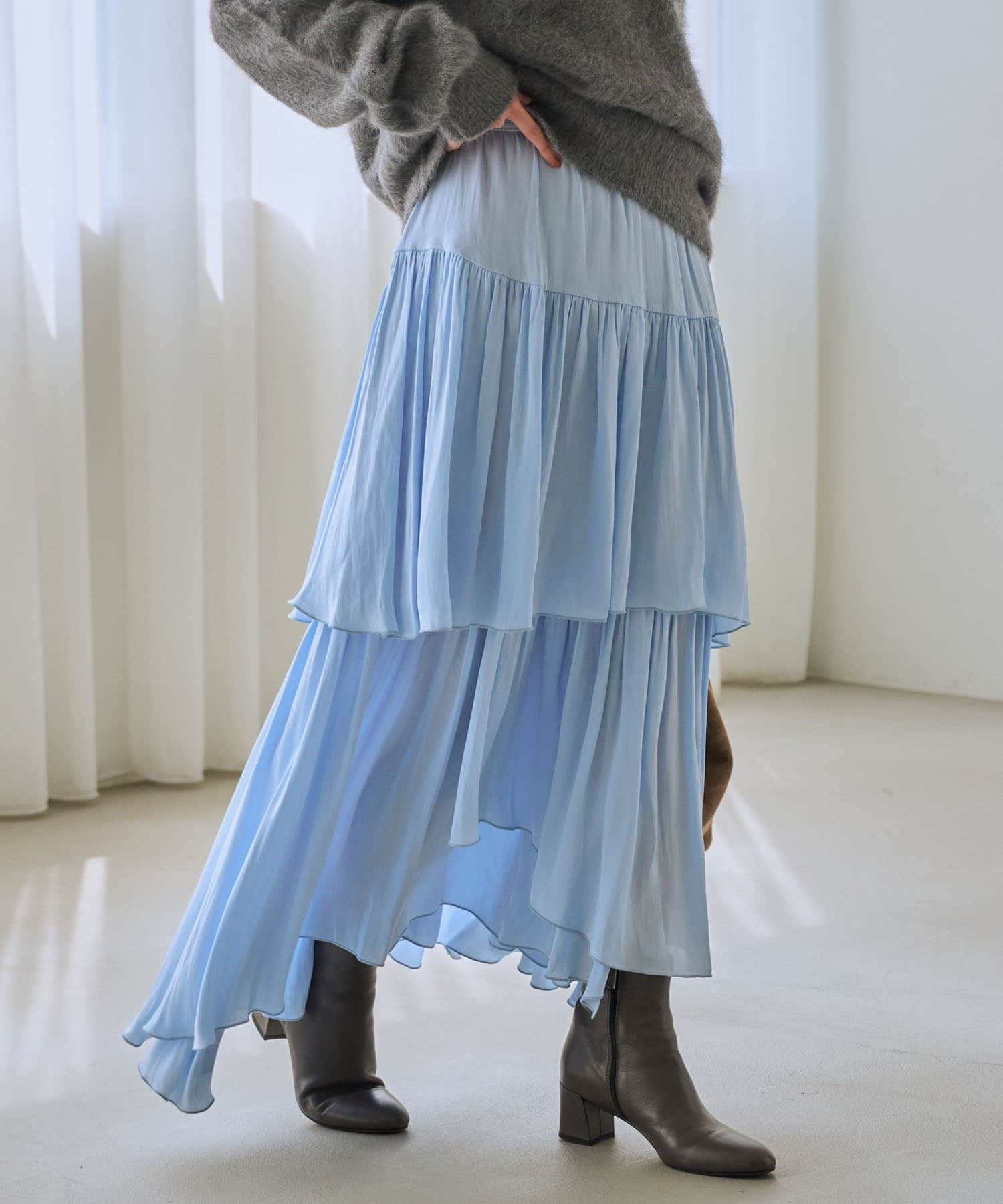 La boutique BonBon(ラブティックボンボン) 【新色追加！miki監修・3サイズあり】イレヘムティアードスカート