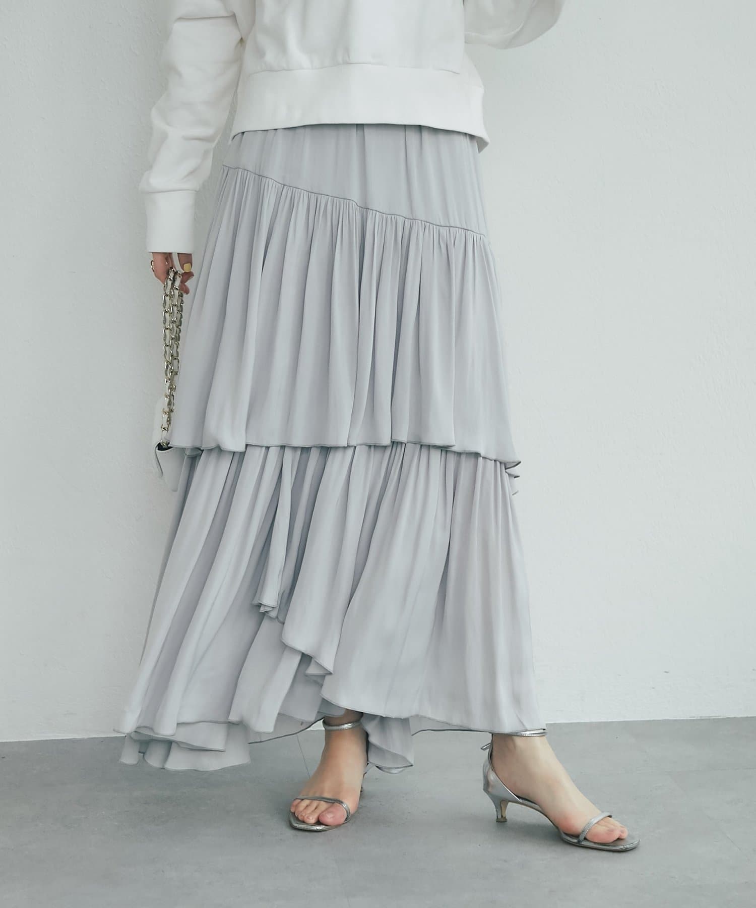 La boutique BonBon(ラブティックボンボン) 【新色追加！miki監修・3サイズあり】イレヘムティアードスカート