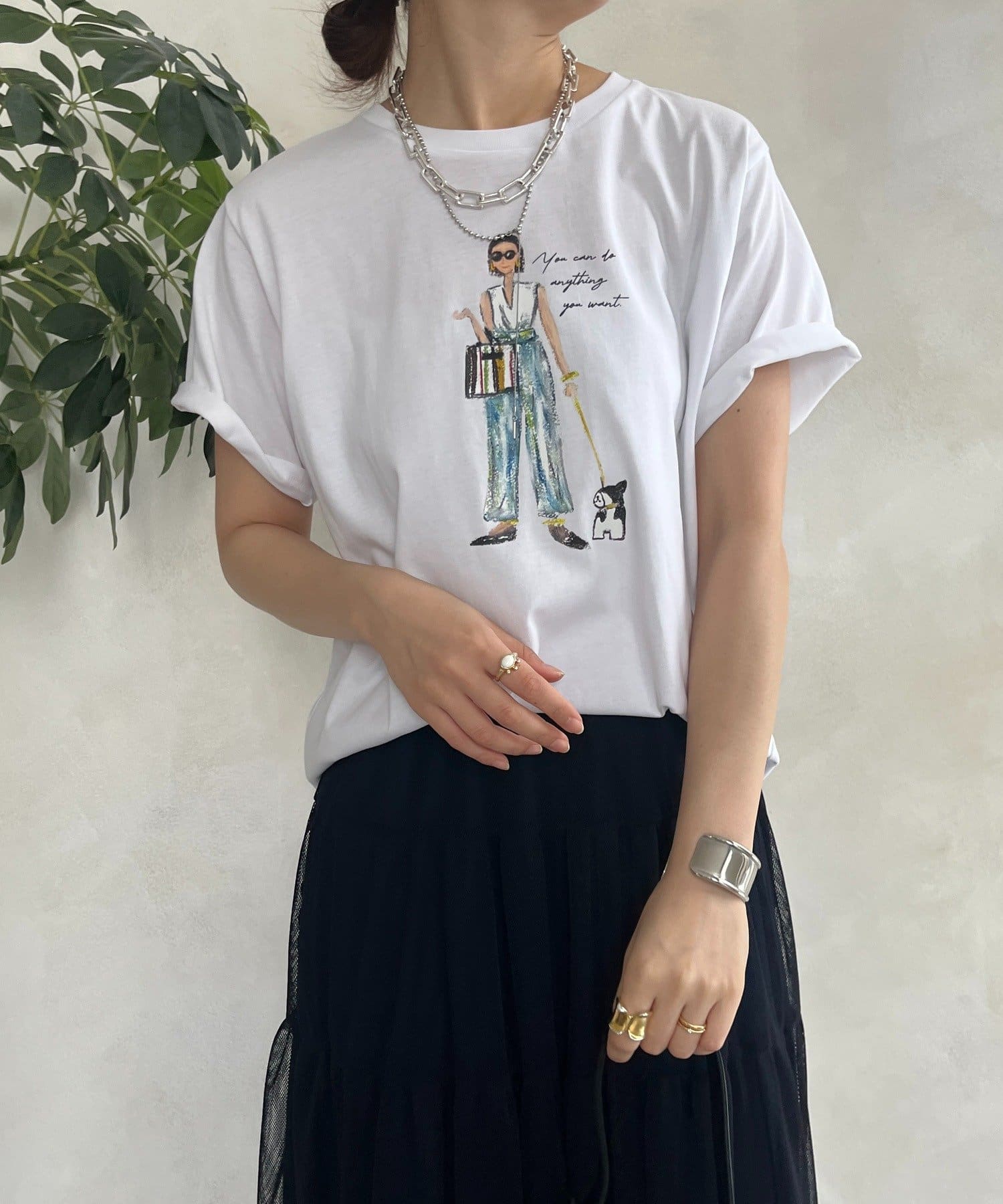 DOUDOU(ドゥドゥ) 【WEB限定】GirlイラストTEE