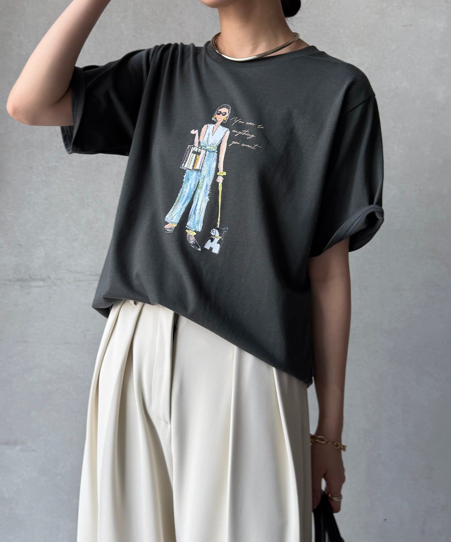 DOUDOU(ドゥドゥ) 【WEB限定】GirlイラストTEE