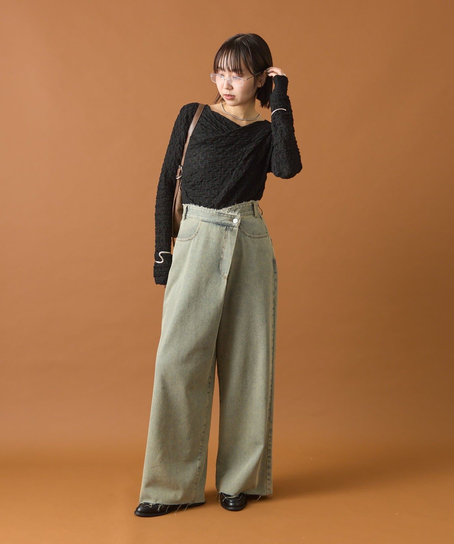 mystic(ミスティック) レースオフショルロンTシャツ