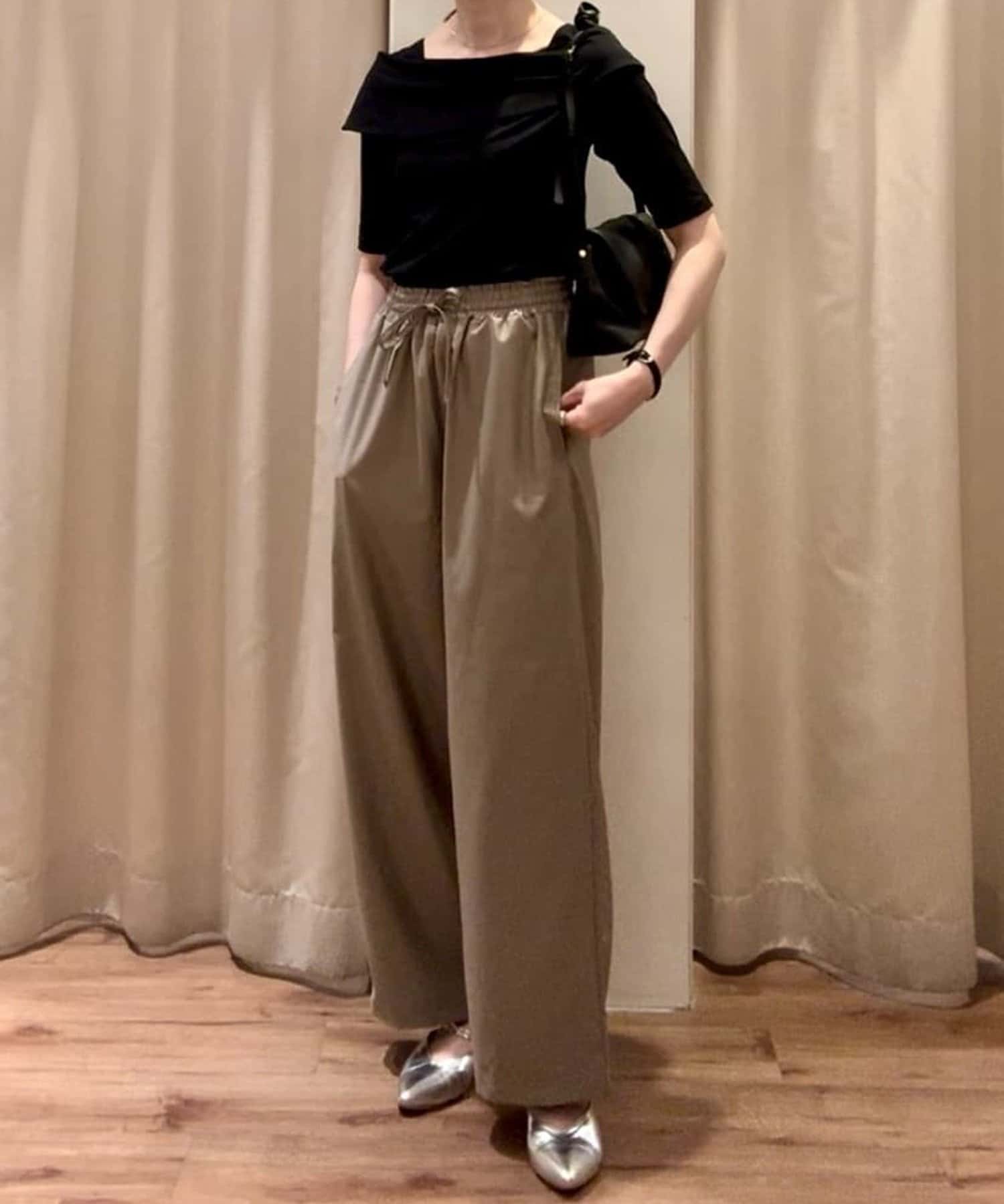 NICE CLAUP / OLIVE des OLIVE OUTLET(ナイスクラップ  / オリーブ デ オリーブ アウトレット) 【natural couture】オフショルデザインカットソーTOPS